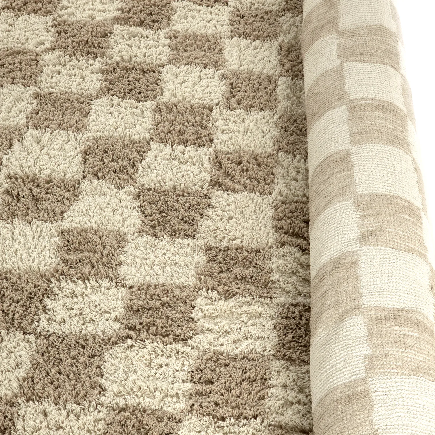Tapis à poils longs - Elsey Natural Cotton Shaggy (crème/sable)