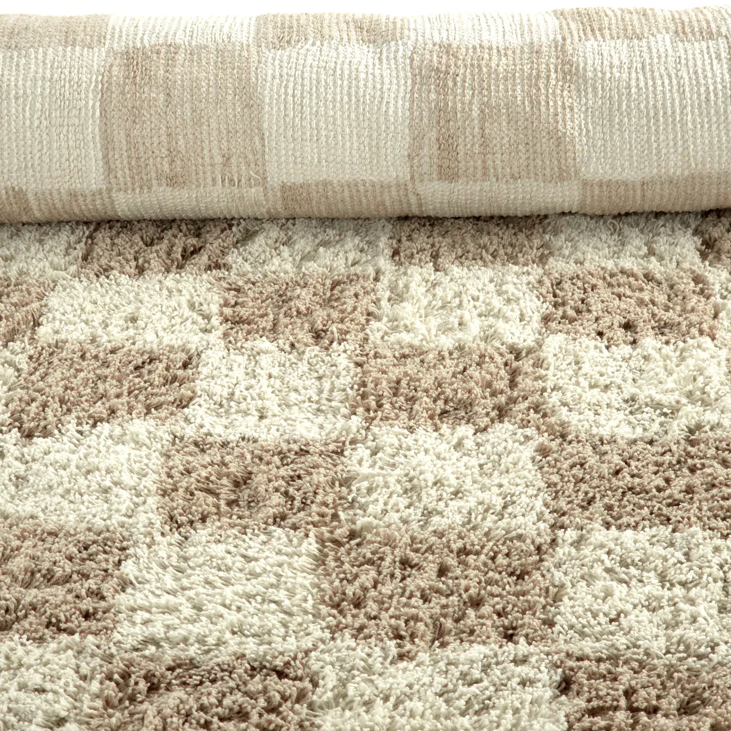 Tapis à poils longs - Elsey Natural Cotton Shaggy (crème/sable)