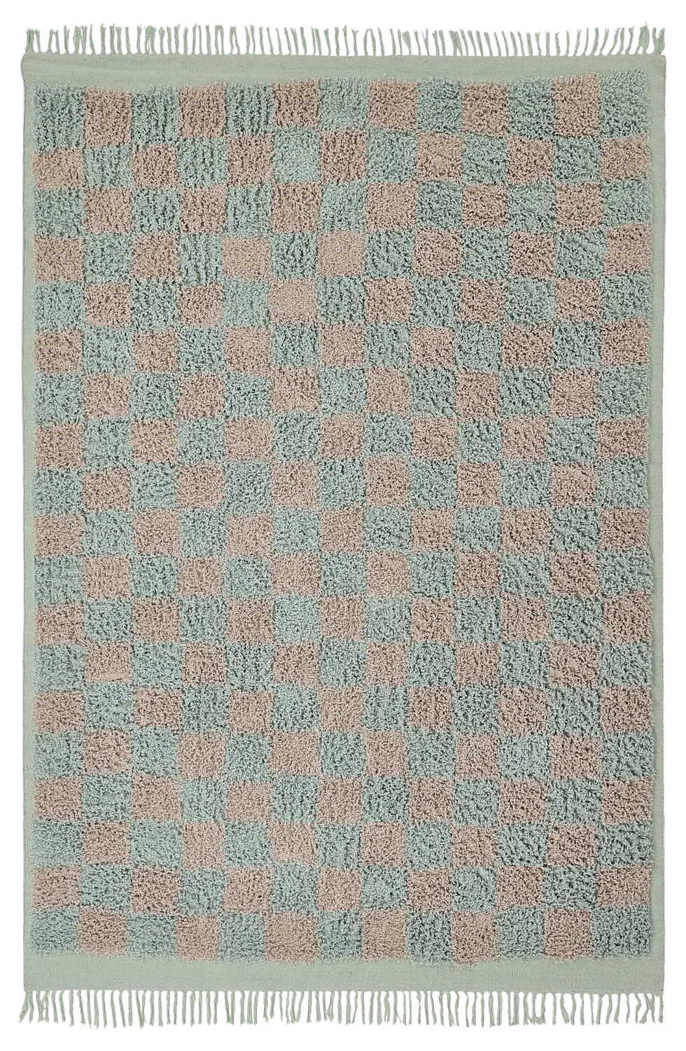 Tapis à poils longs - Elsey Natural Cotton Shaggy (siva/roza)