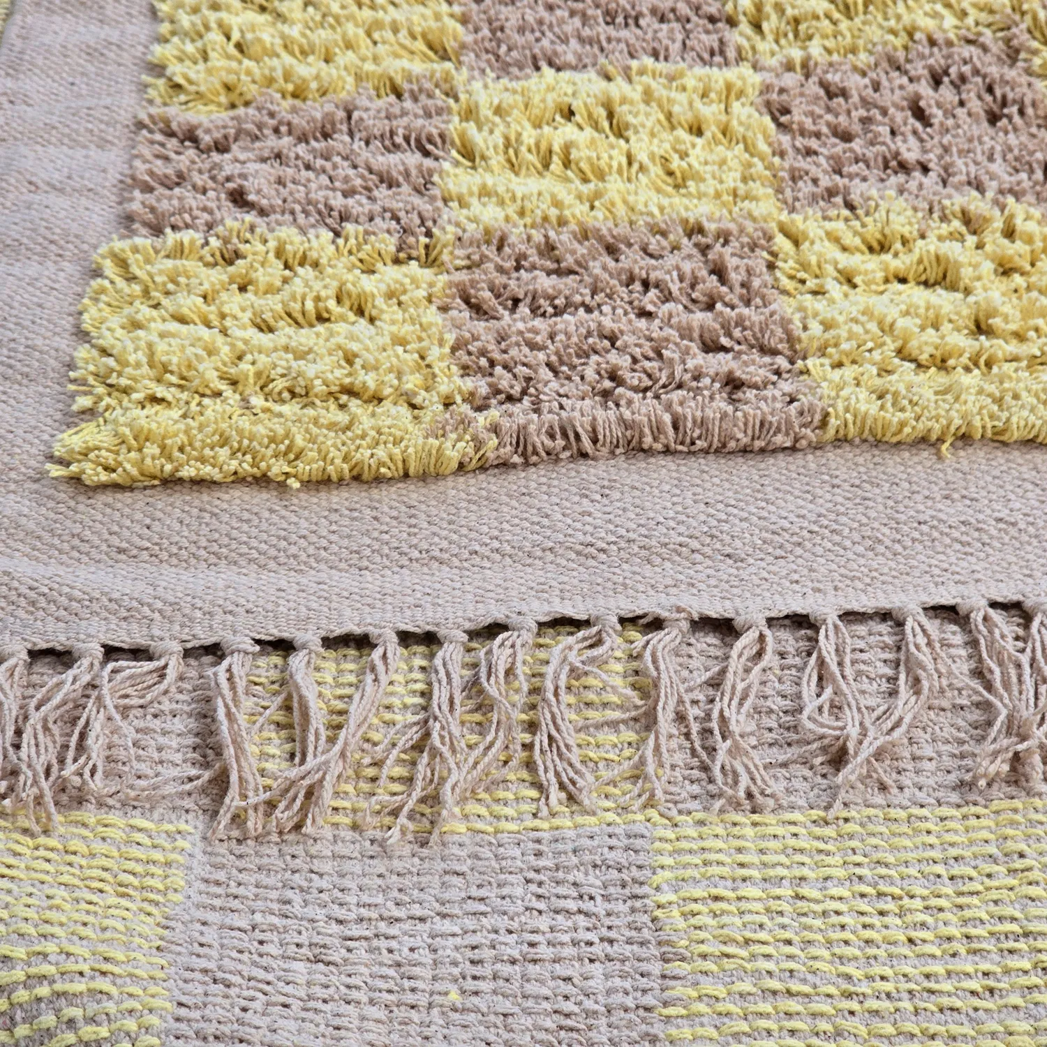 Tapis à poils longs - Elsey Natural Cotton Shaggy (rumeno/bege)