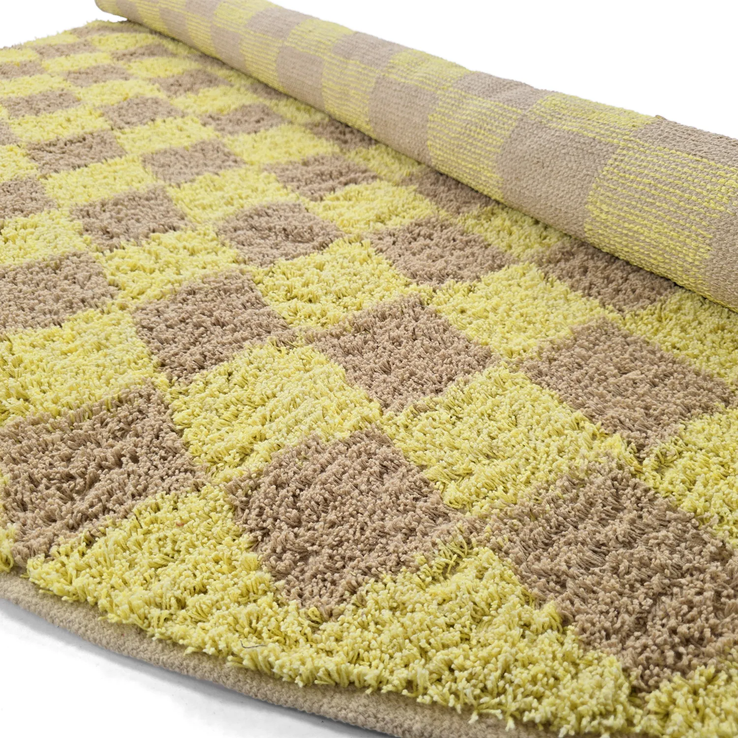 Tapis rond - Elsey Natural Cotton Shaggy (rumeno/bege)