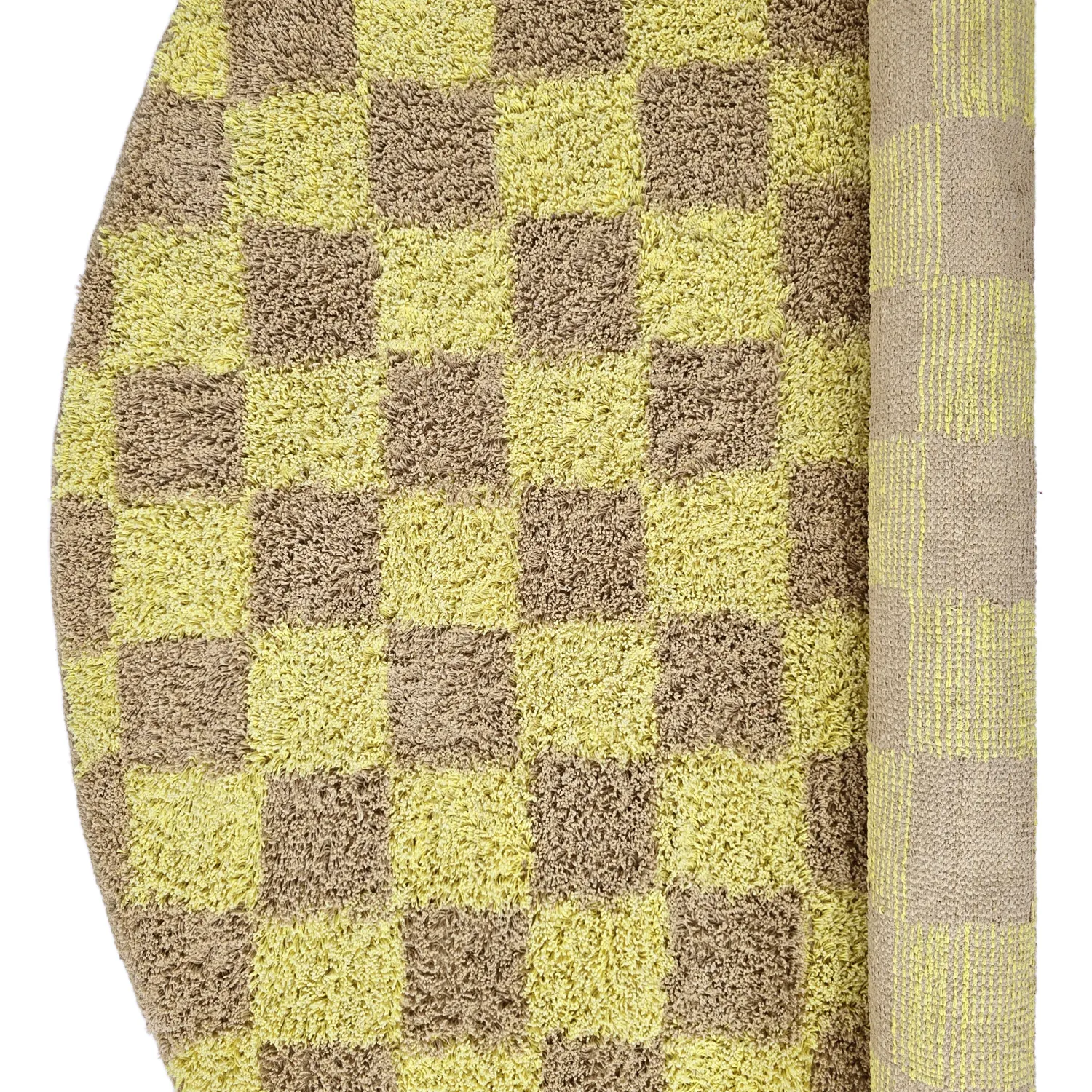 Tapis rond - Elsey Natural Cotton Shaggy (rumeno/bege)