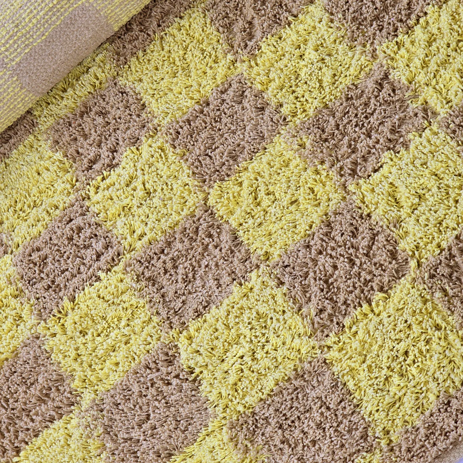 Tapis rond - Elsey Natural Cotton Shaggy (rumeno/bege)