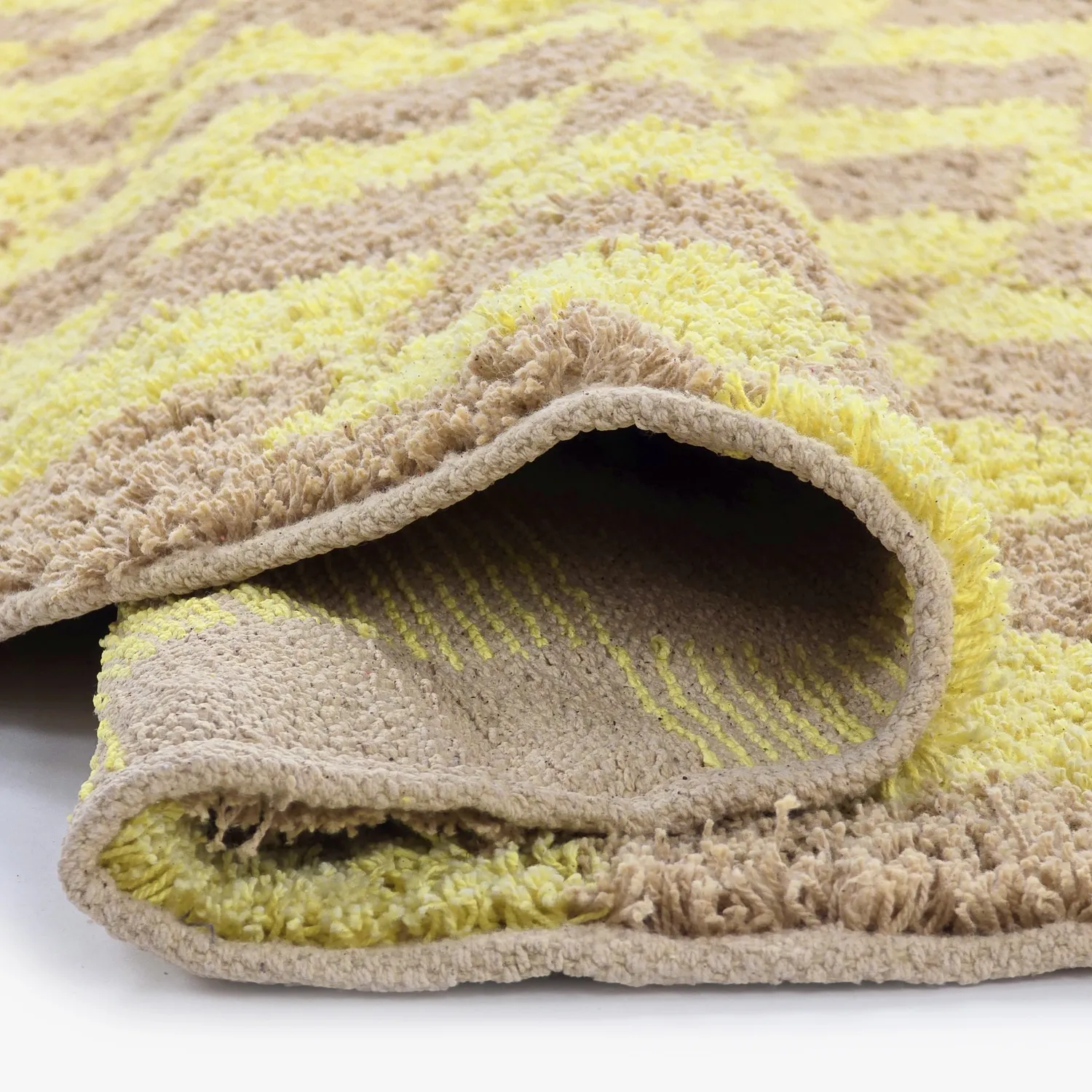 Tapis rond - Elsey Natural Cotton Shaggy (rumeno/bege)