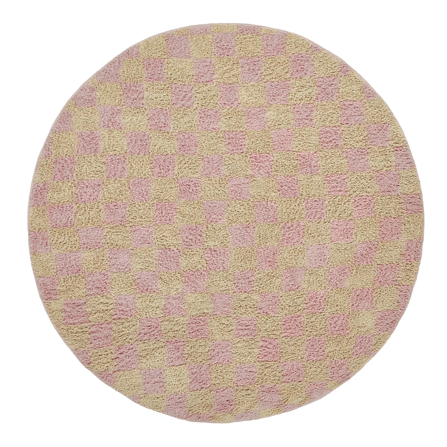 Tapis rond - Elsey Natural Cotton Shaggy (roza/oranžna)