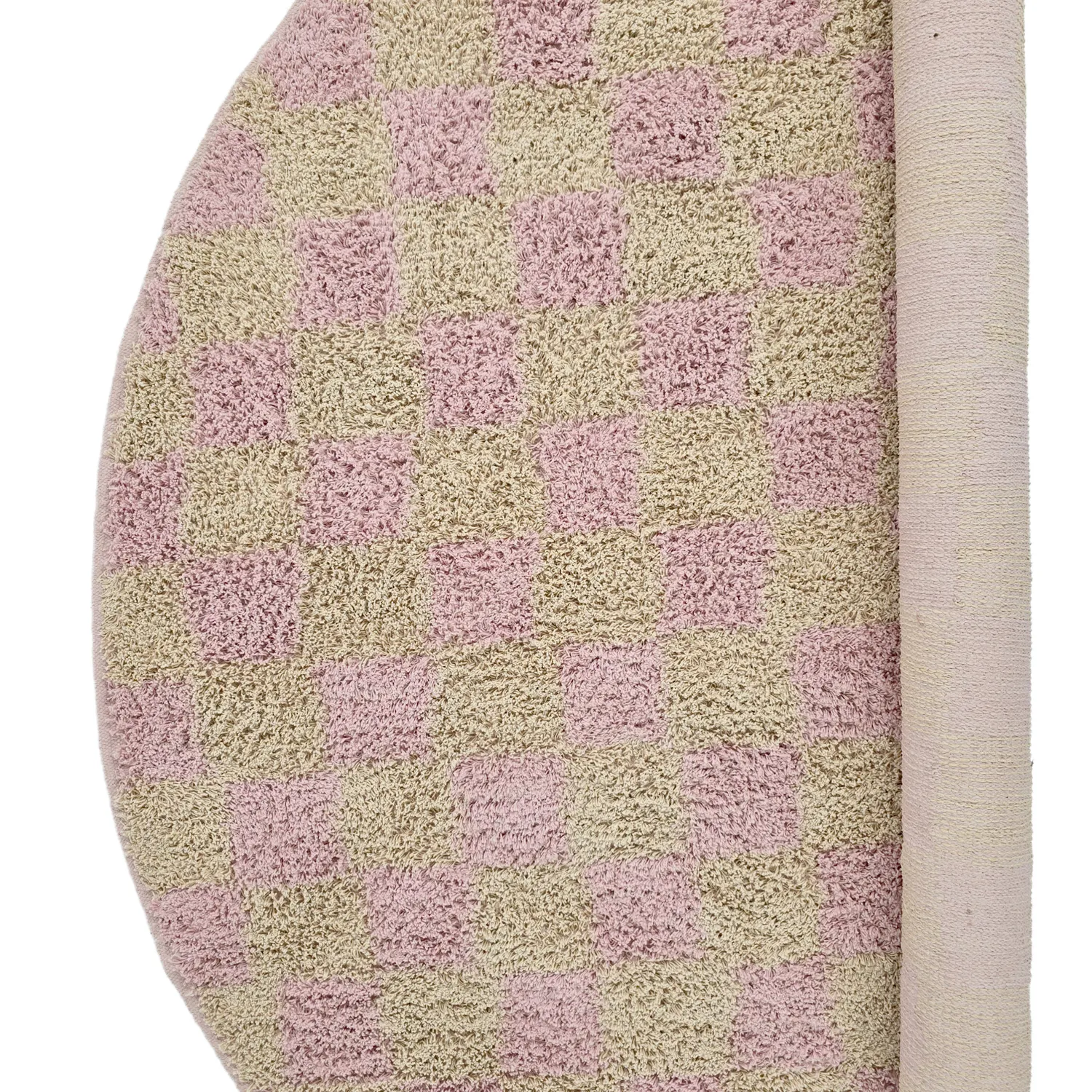 Tapis rond - Elsey Natural Cotton Shaggy (roza/oranžna)
