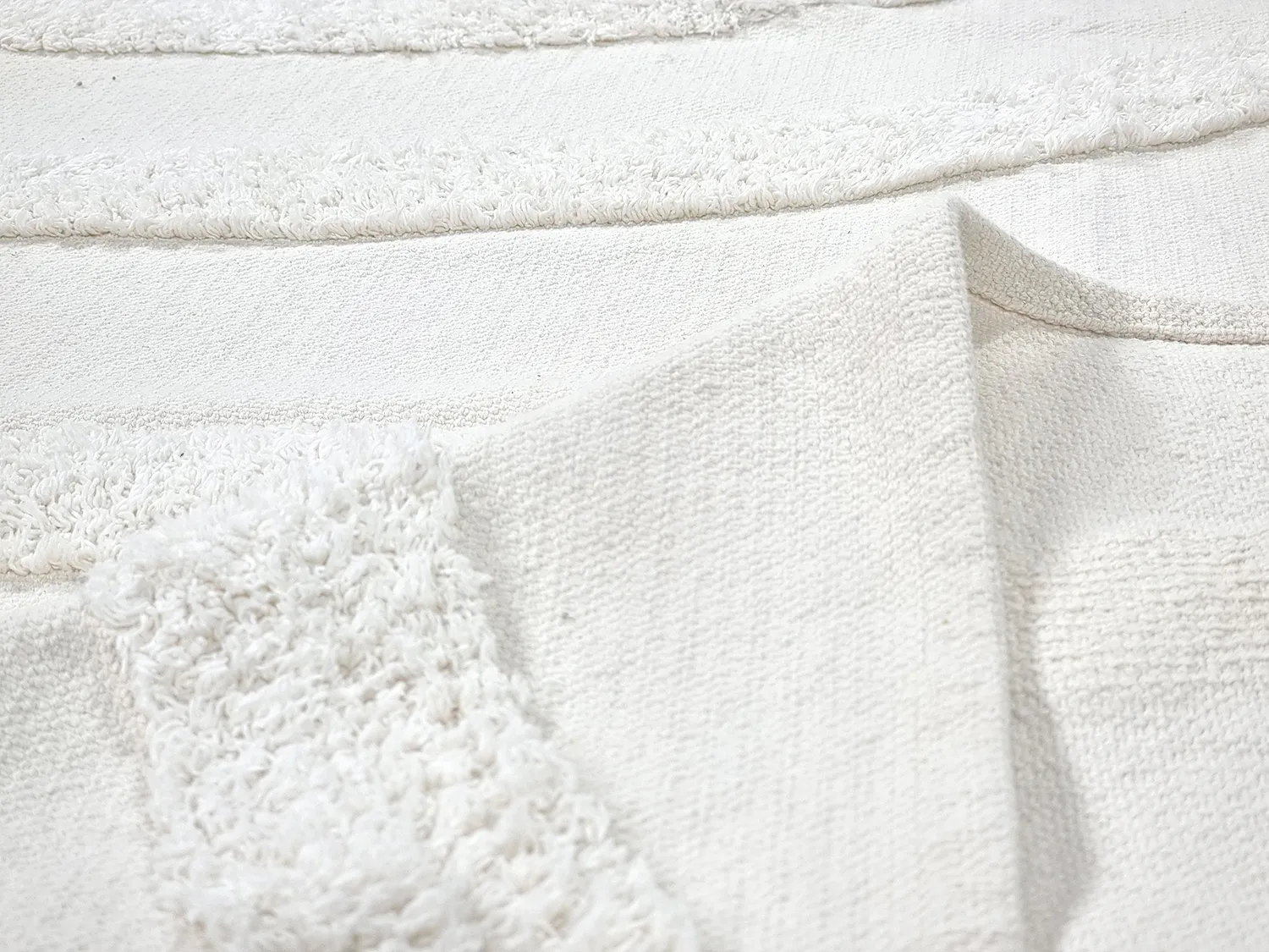 Tapis shaggy - Emilia Natural Cotton Shaggy (blanc cassé)