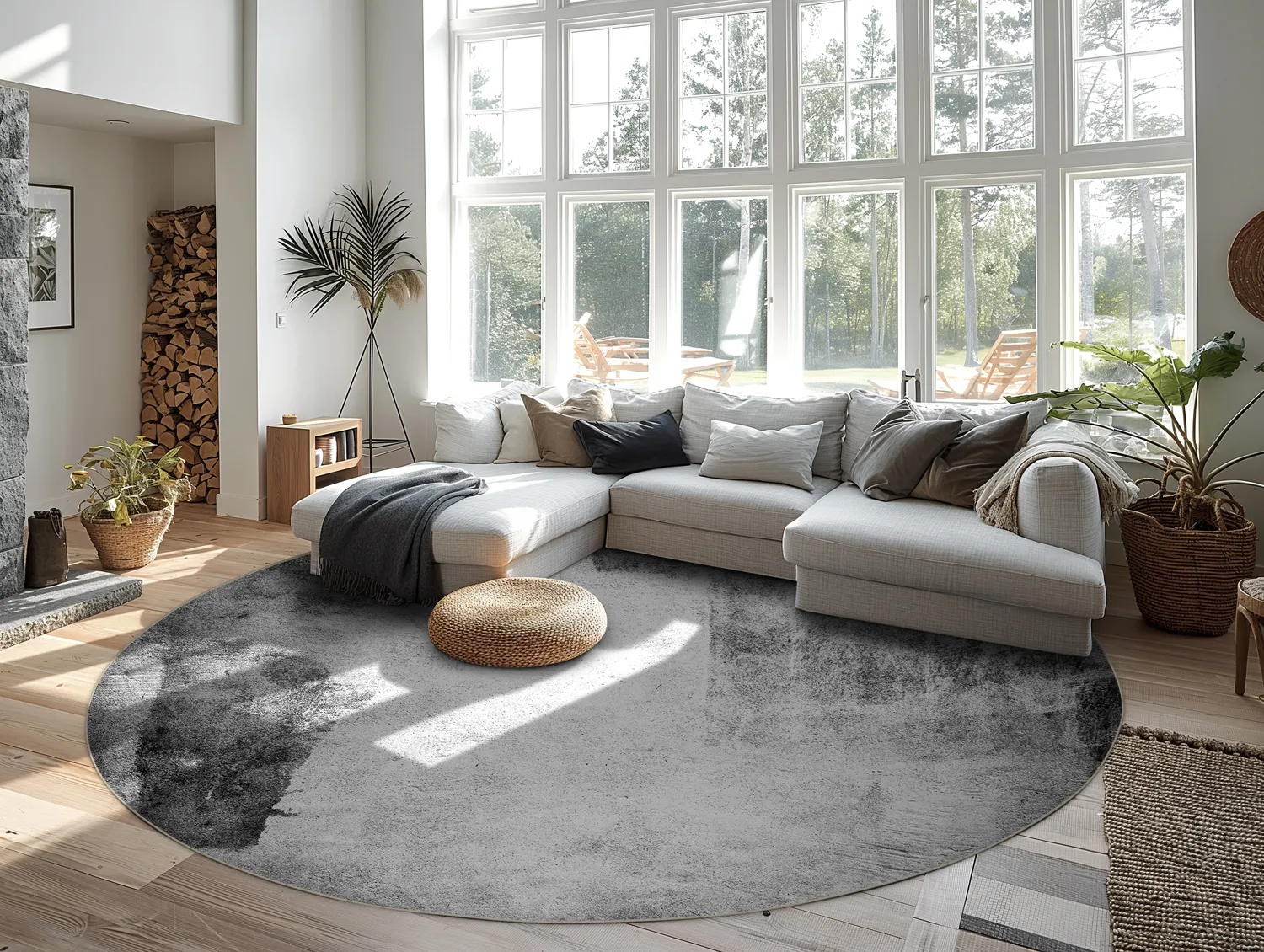 Tapis rond - Esperia (gris)