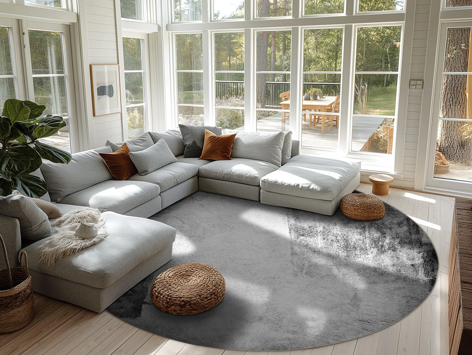 Tapis rond - Esperia (gris)