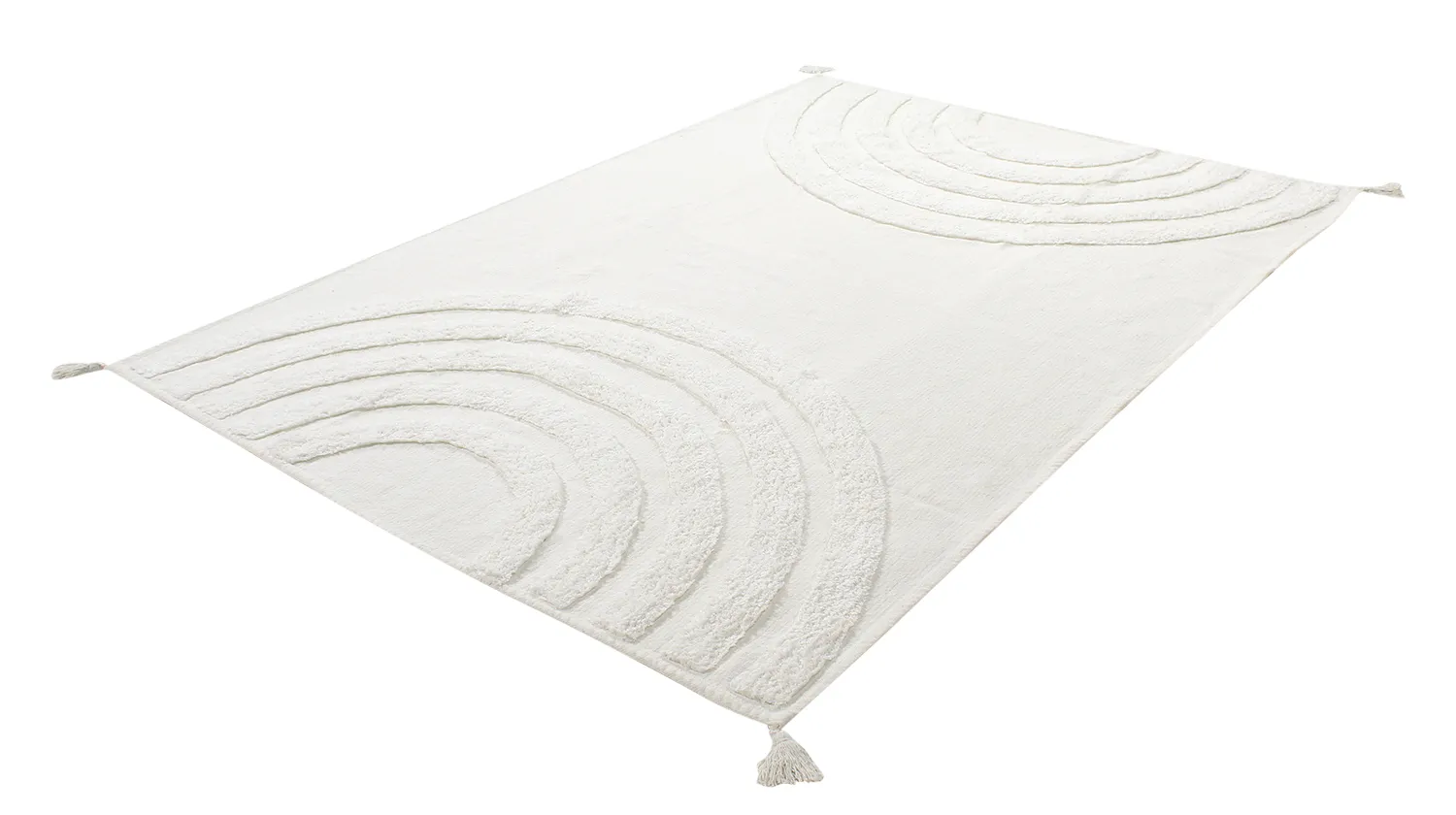 Tapis à poils longs - Everly Natural Cotton Shaggy (blanc cassé)