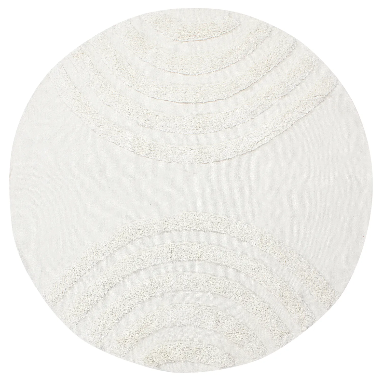 Tapis rond - Everly Natural Cotton Shaggy (blanc cassé)