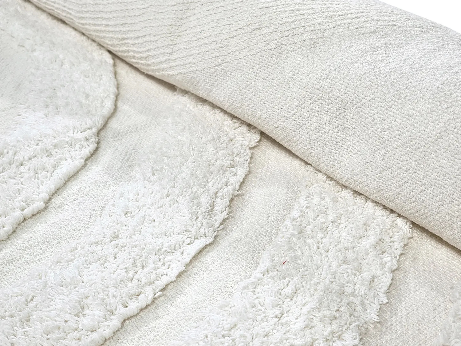Tapis rond - Everly Natural Cotton Shaggy (blanc cassé)