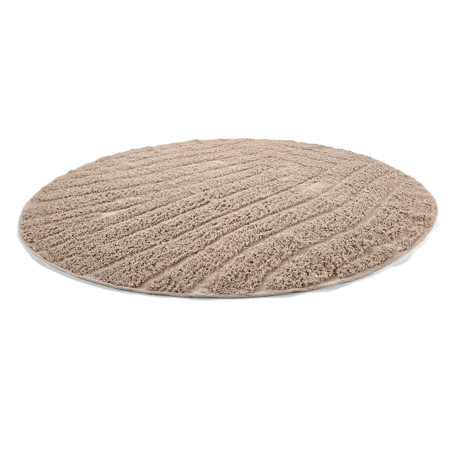 Tapis rond - Farley Natural Cotton Shaggy (bež)