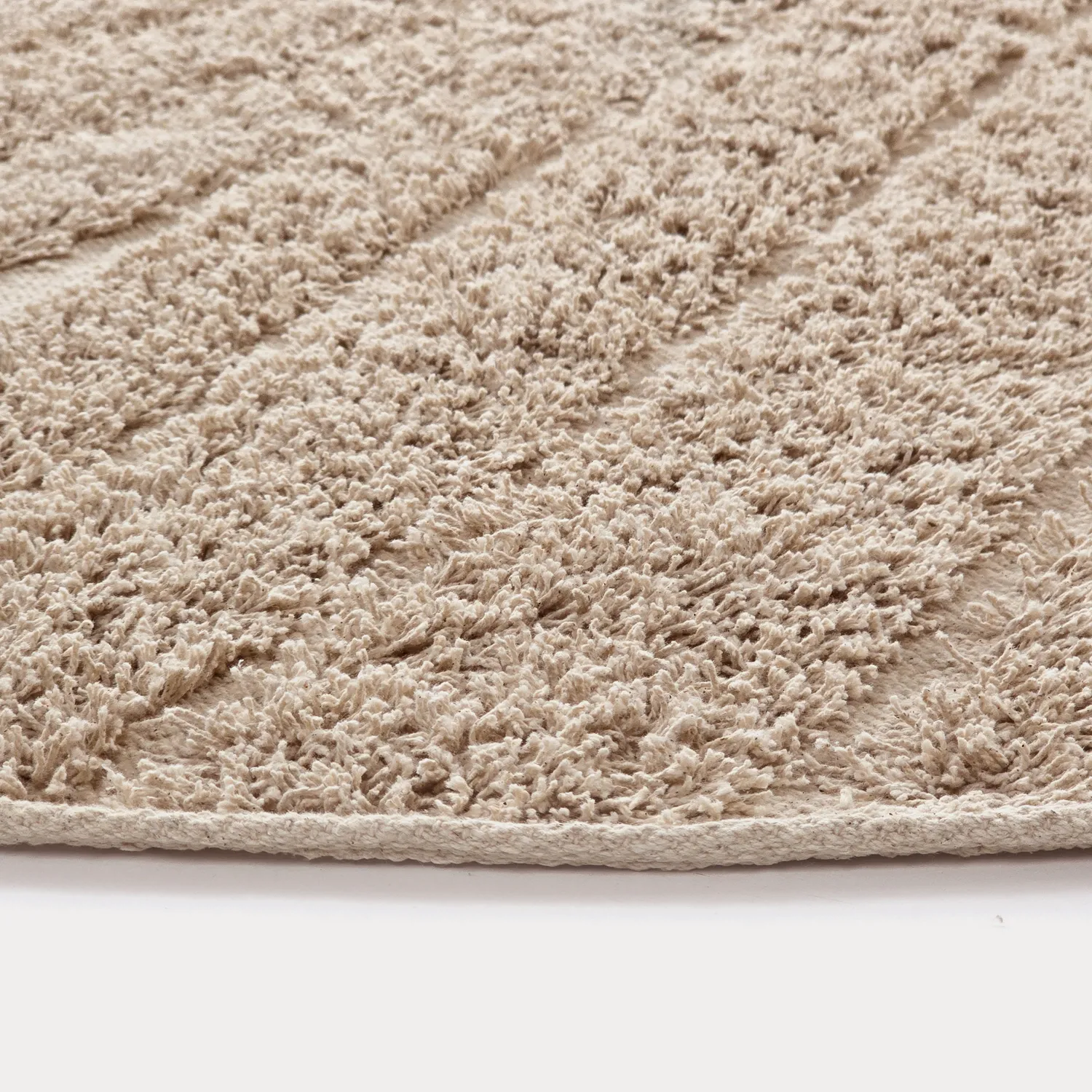 Tapis rond - Farley Natural Cotton Shaggy (bež)