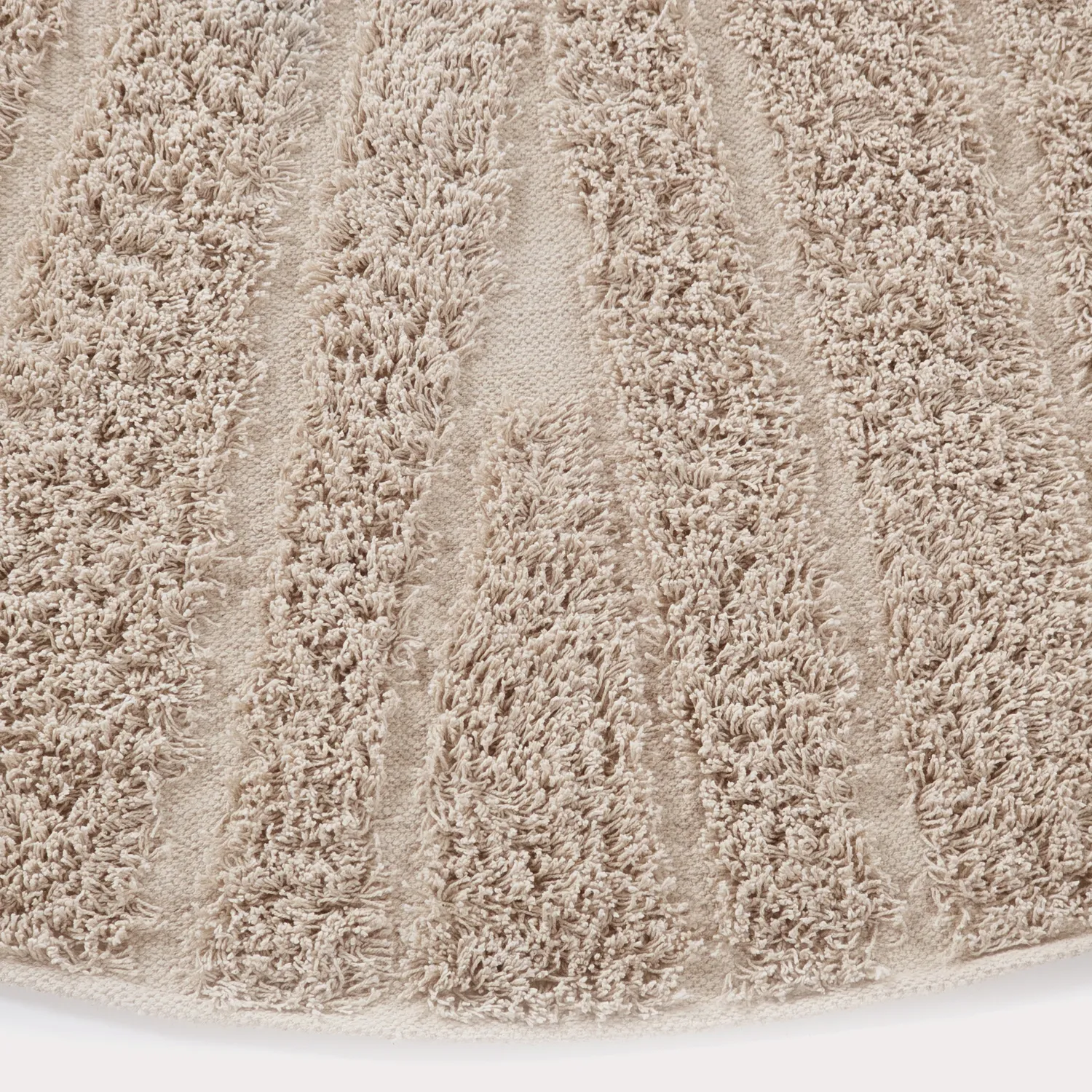 Tapis rond - Farley Natural Cotton Shaggy (bež)