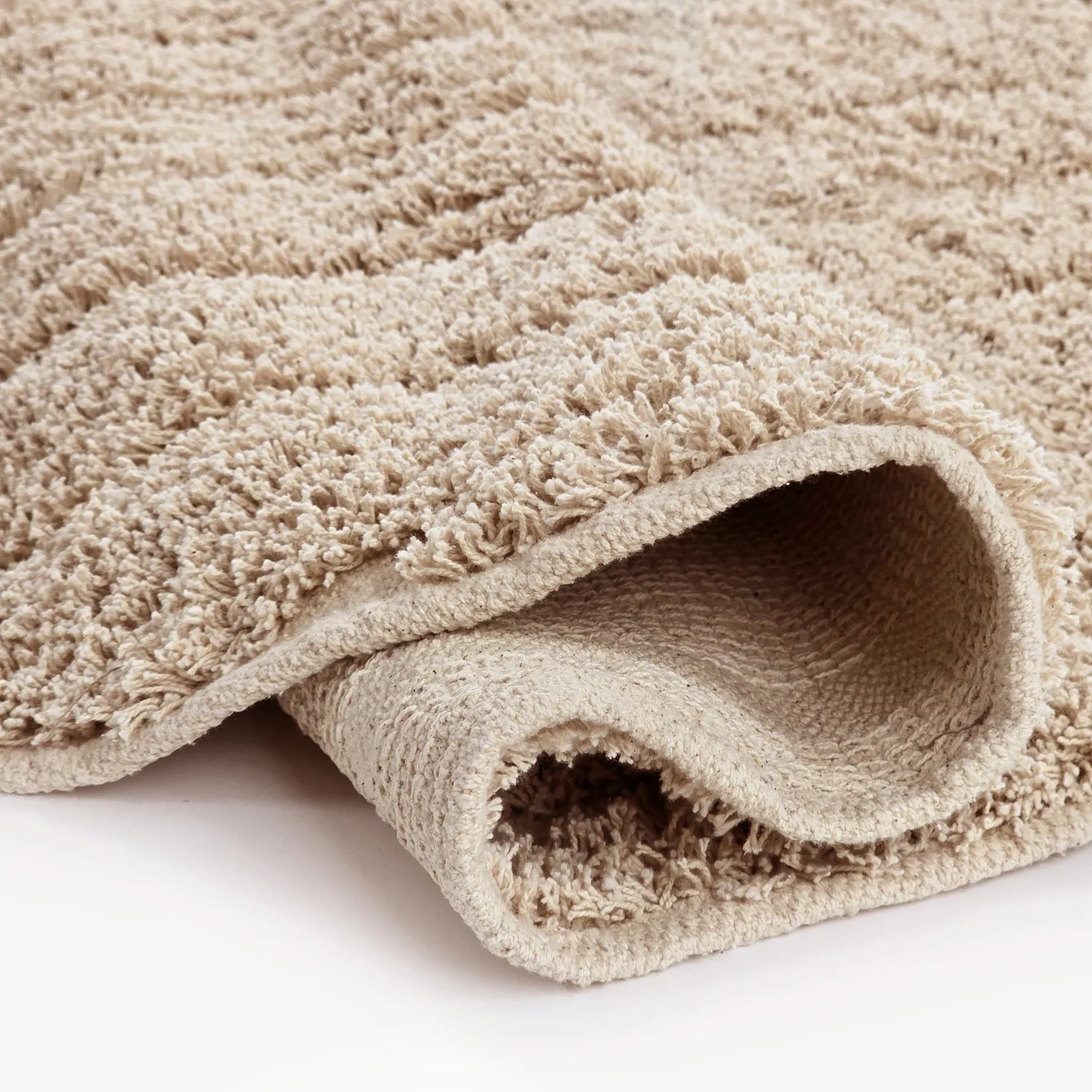 Tapis rond - Farley Natural Cotton Shaggy (bež)