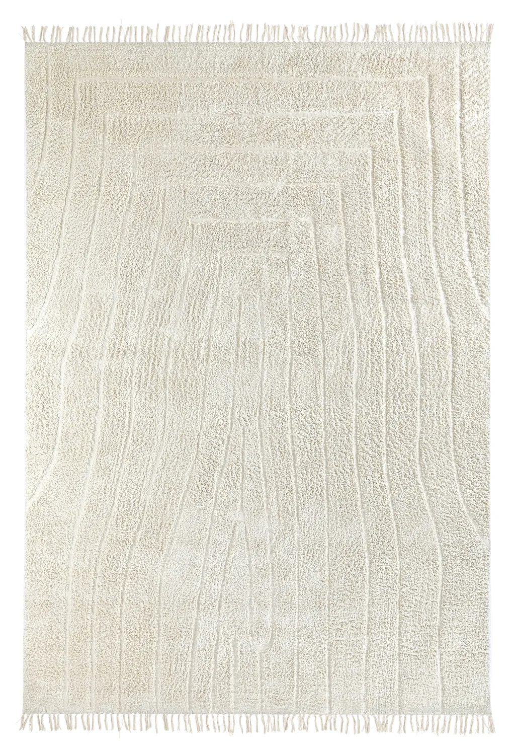 Tapis à poils longs - Farley Natural Cotton Shaggy (umazano bela)