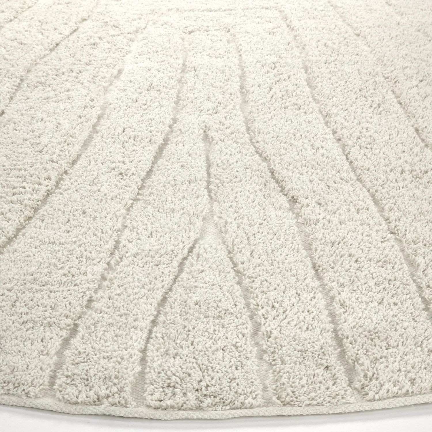 Tapis rond - Farley Natural Cotton Shaggy (umazano bela)
