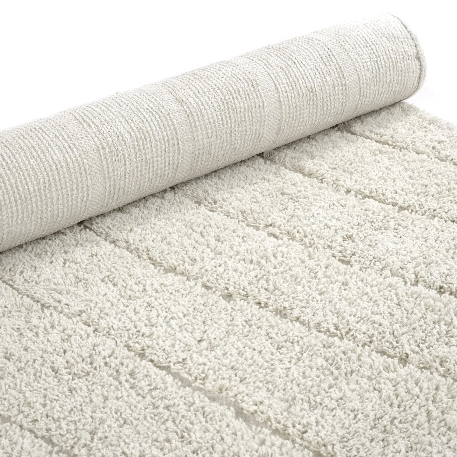 Tapis rond - Farley Natural Cotton Shaggy (umazano bela)
