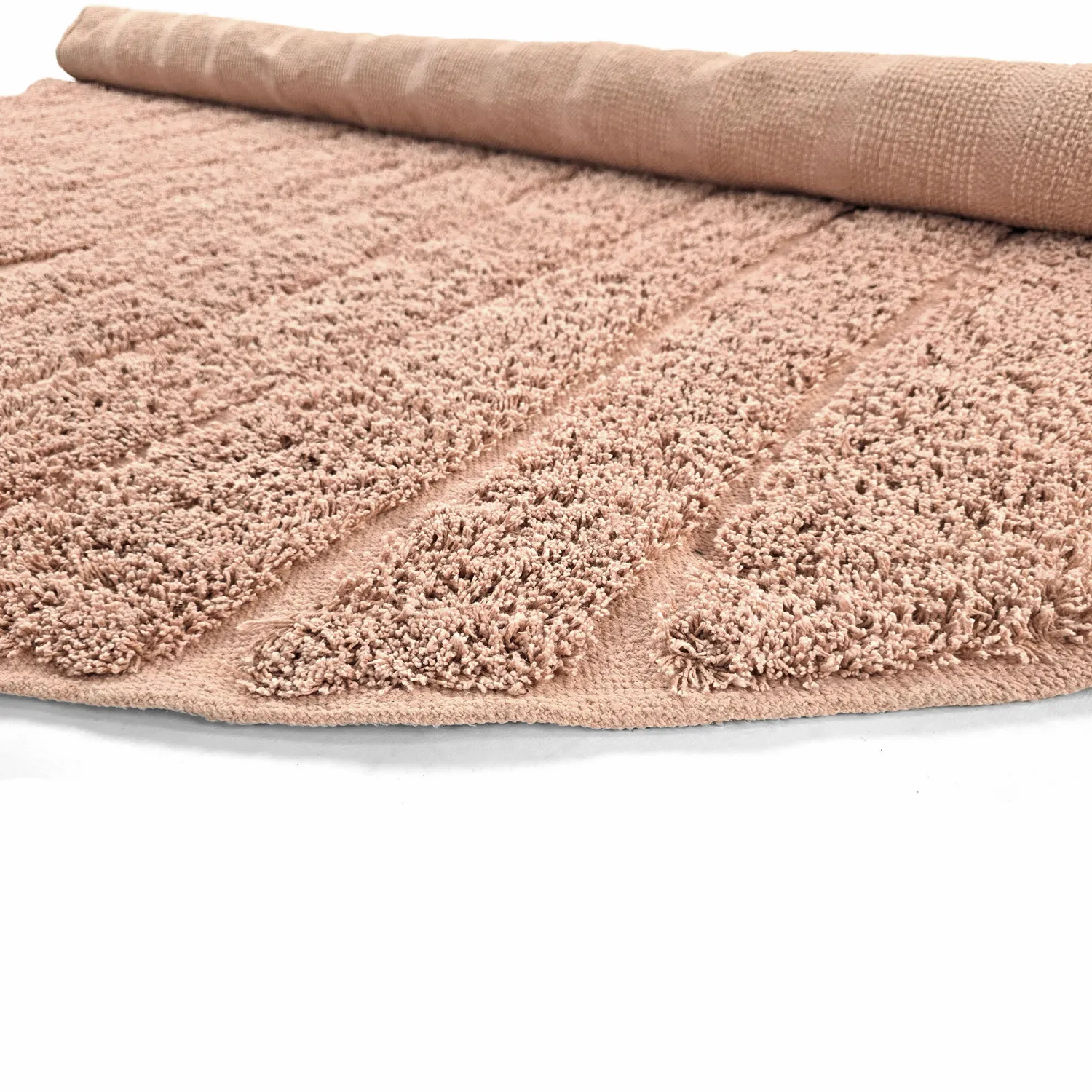 Tapis rond - Farley Natural Cotton Shaggy (roza)