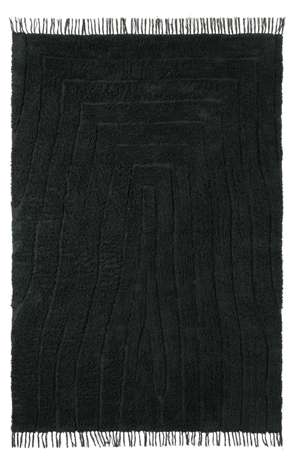 Tapis à poils longs - Farley Natural Cotton Shaggy (črna)