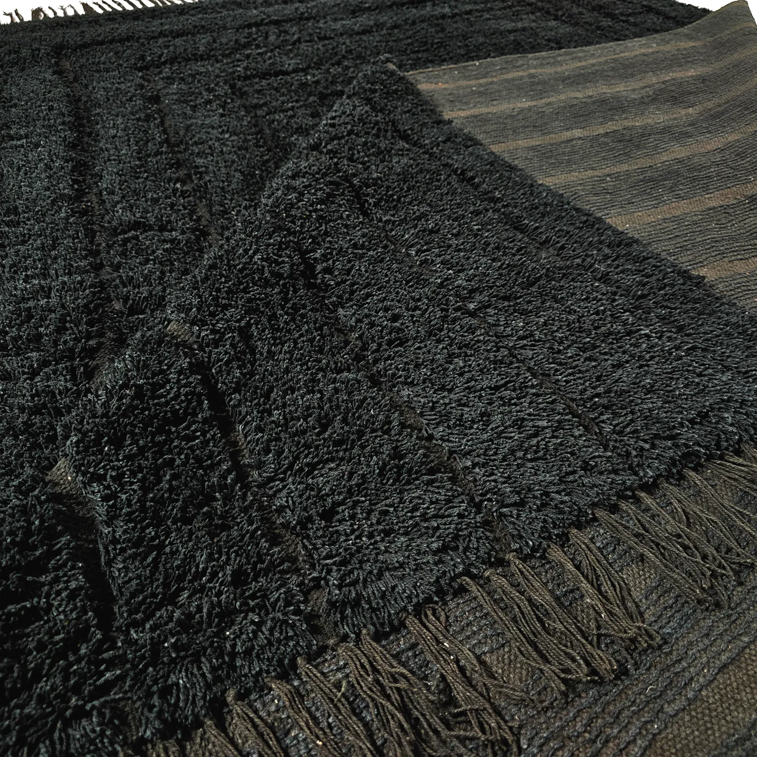Tapis à poils longs - Farley Natural Cotton Shaggy (črna)