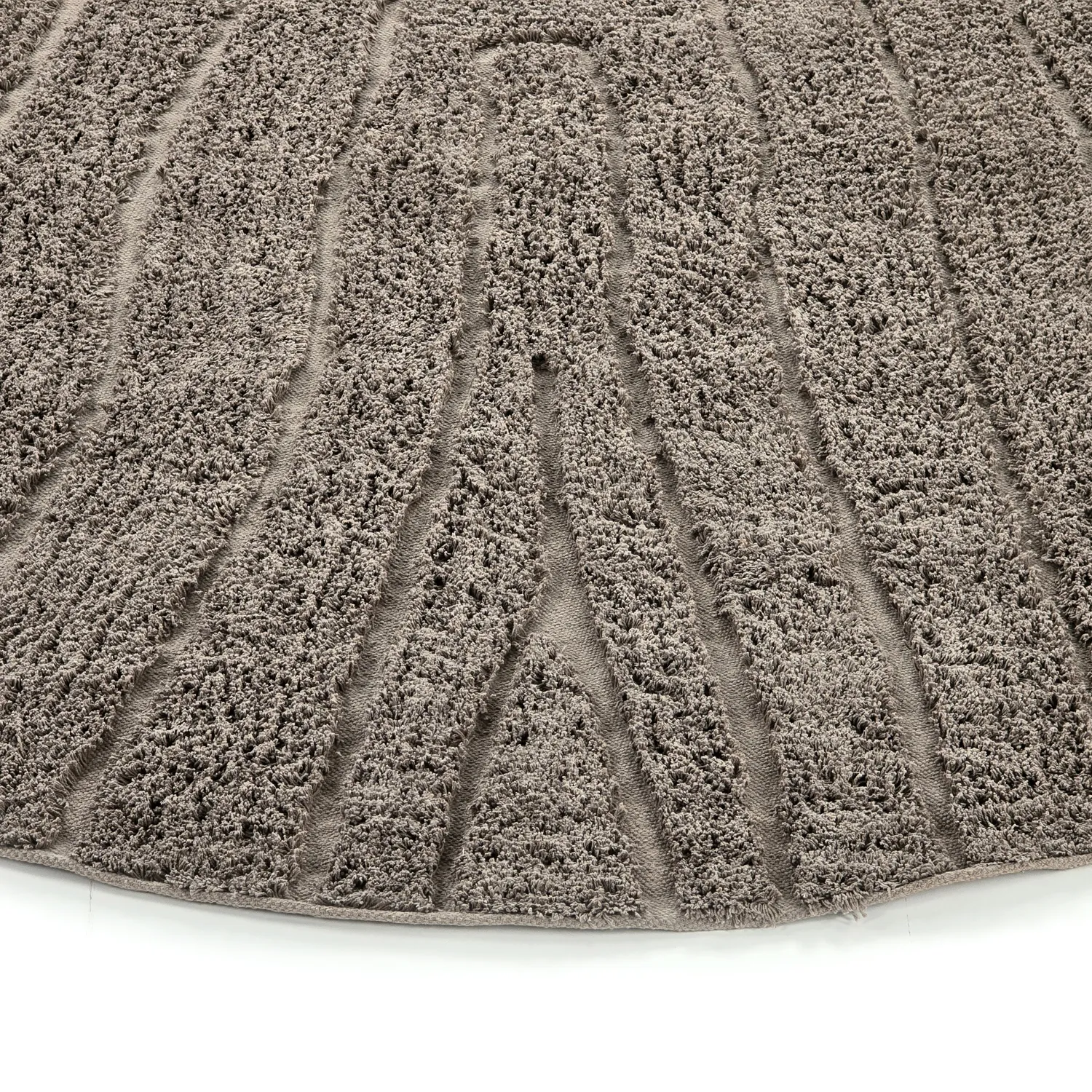 Tapis rond - Farley Natural Cotton Shaggy (taupe)