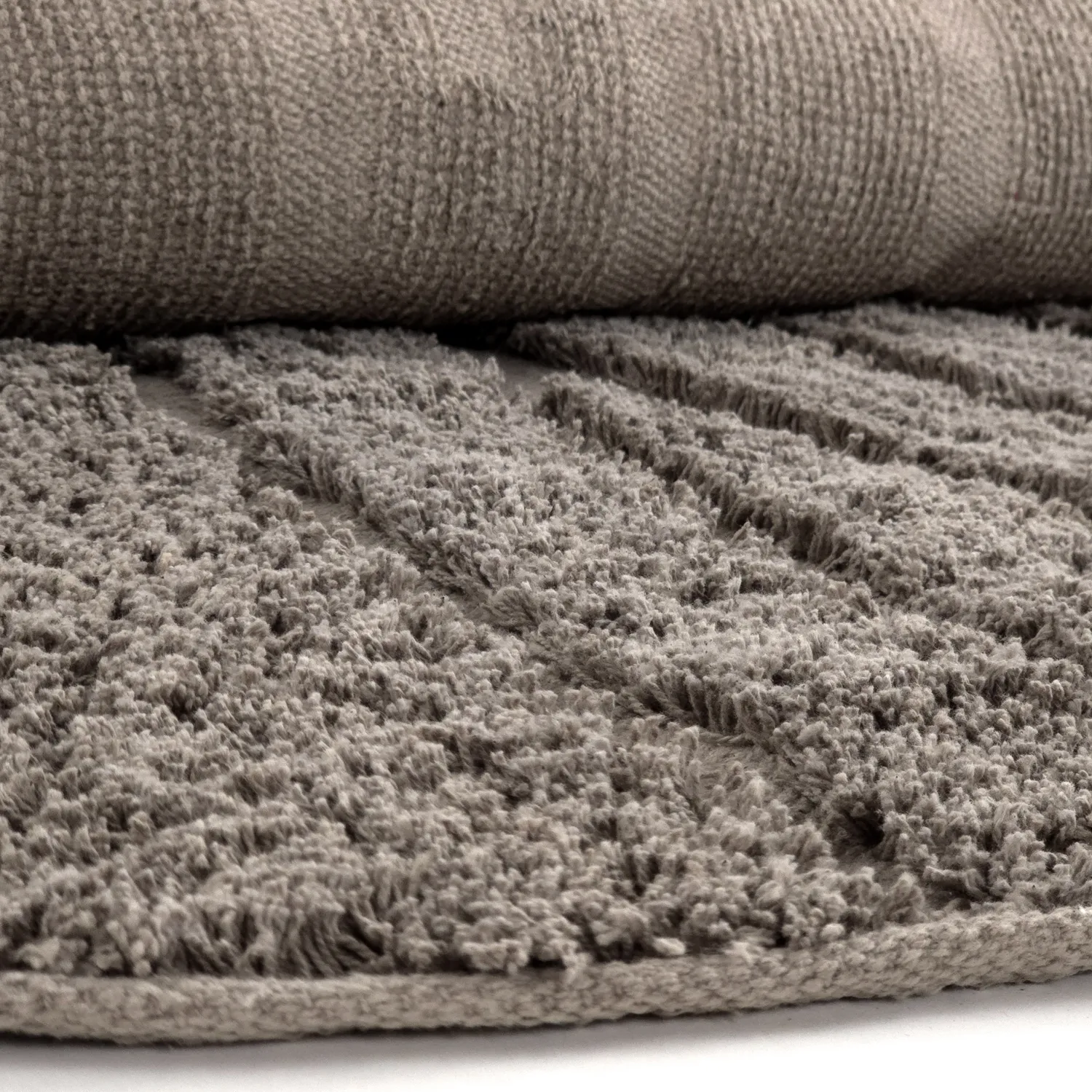 Tapis rond - Farley Natural Cotton Shaggy (taupe)