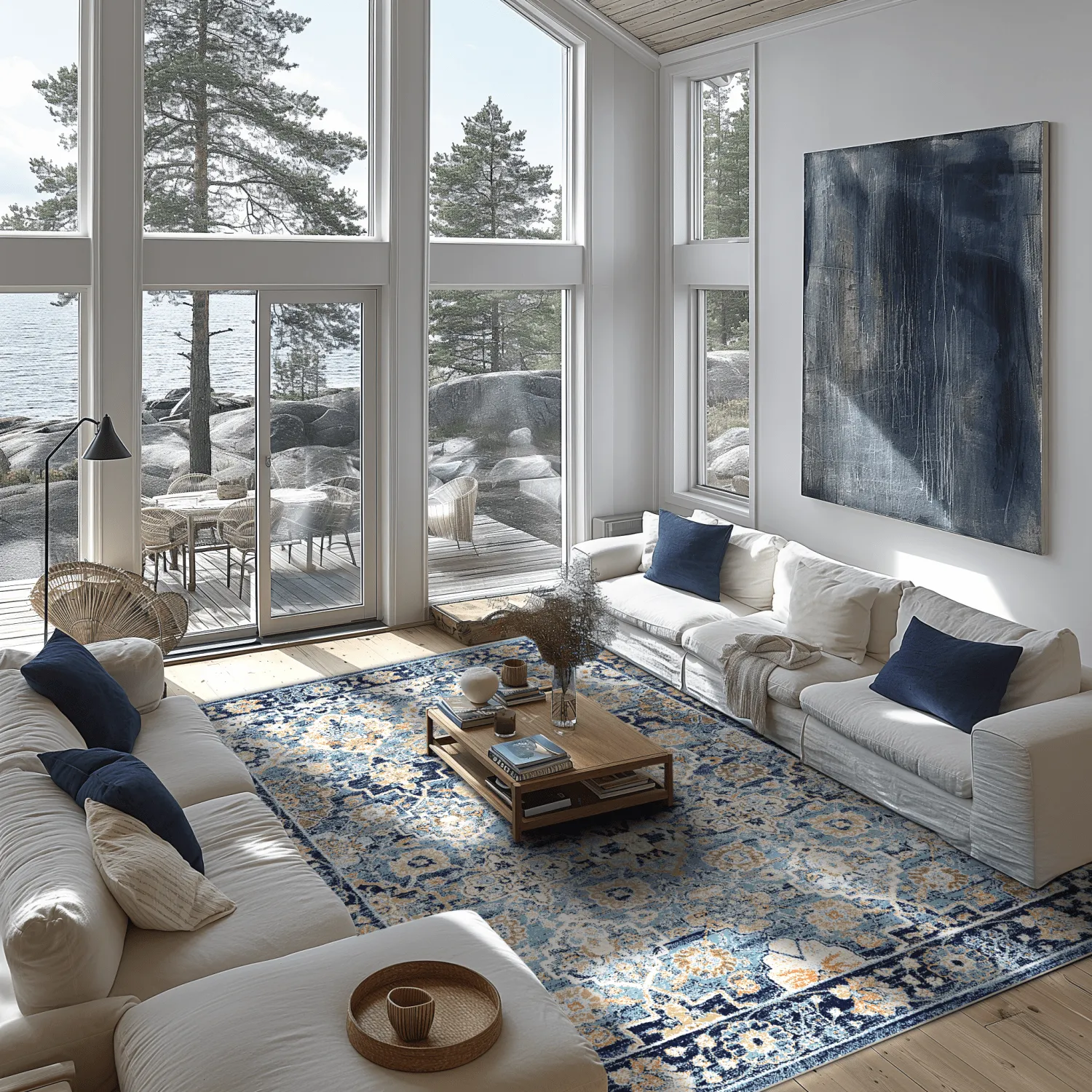 Tapis Wilton - Fernana (bleu/multicolore)