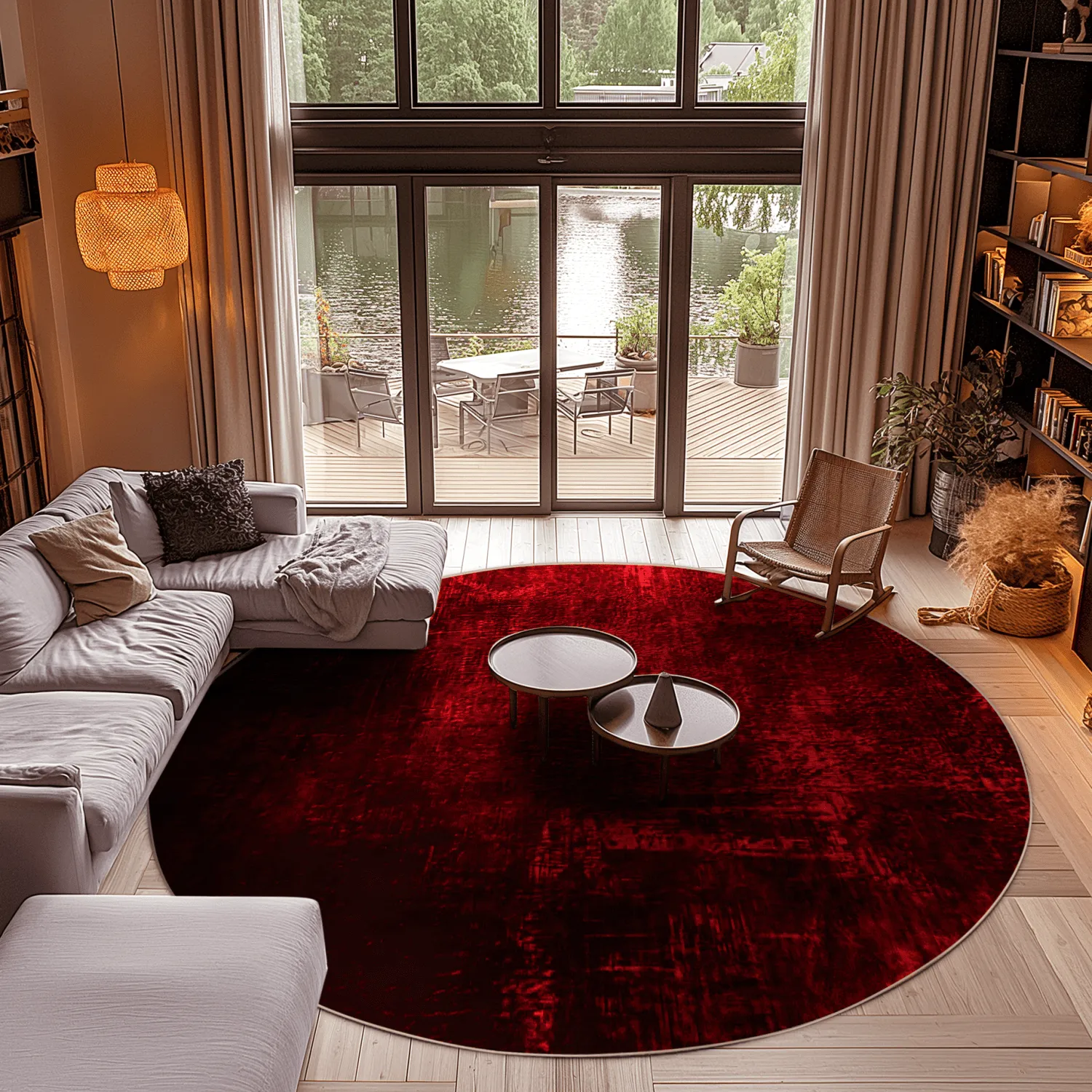 Tapis rond - Frome (rouge)
