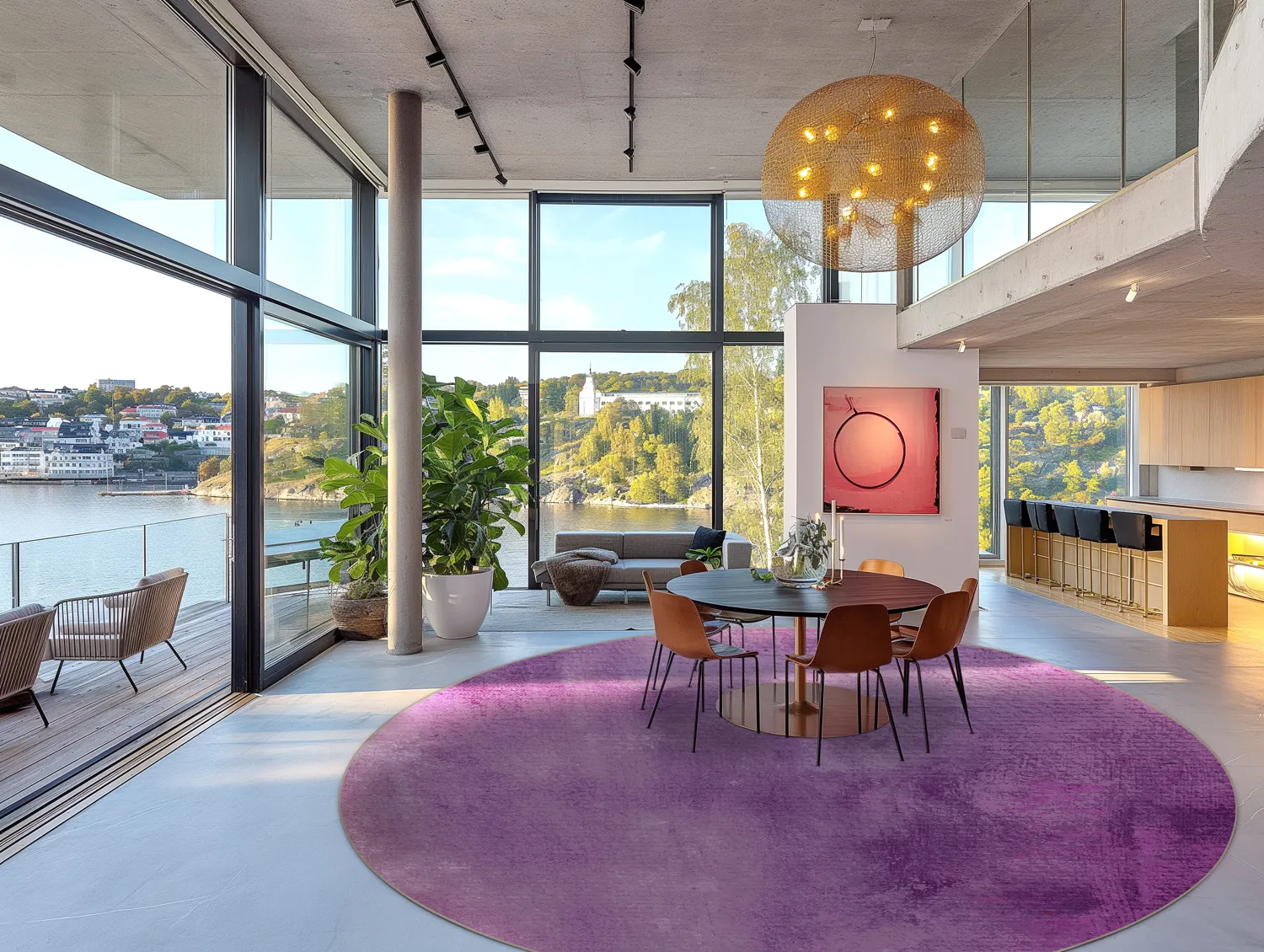 Tapis rond - Guillos (violet)