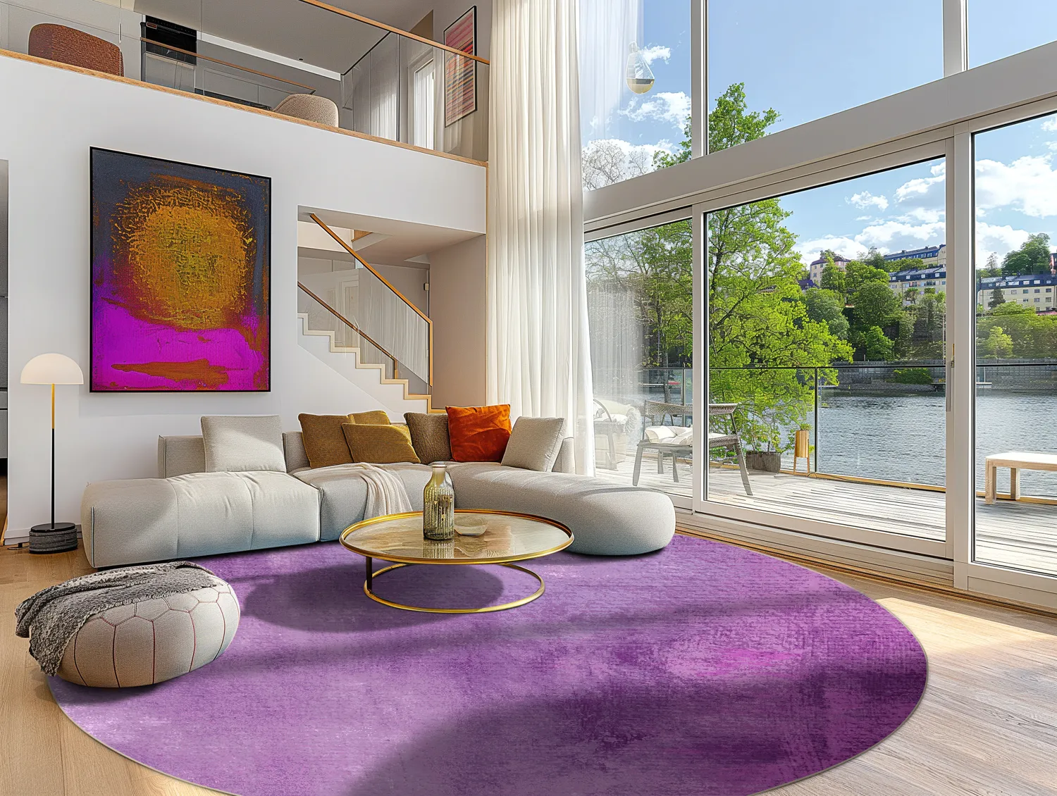 Tapis rond - Guillos (violet)