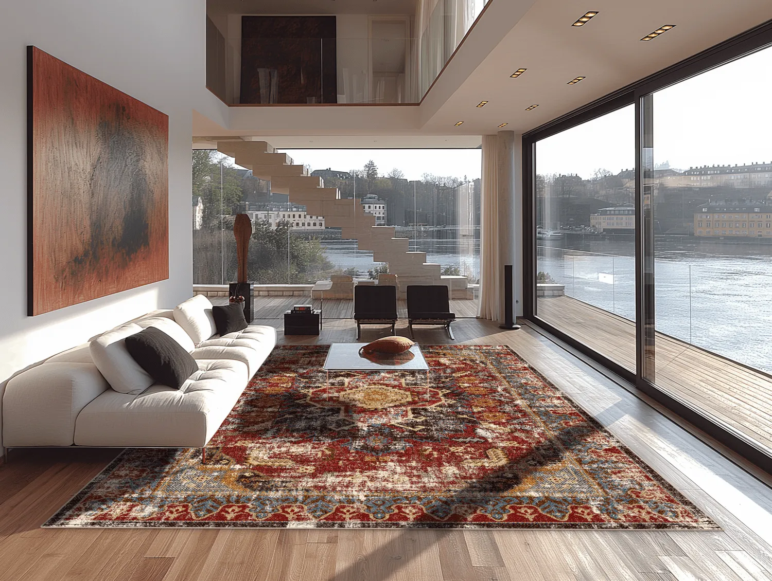 Tapis Wilton - Idri (rouge/multicolore)