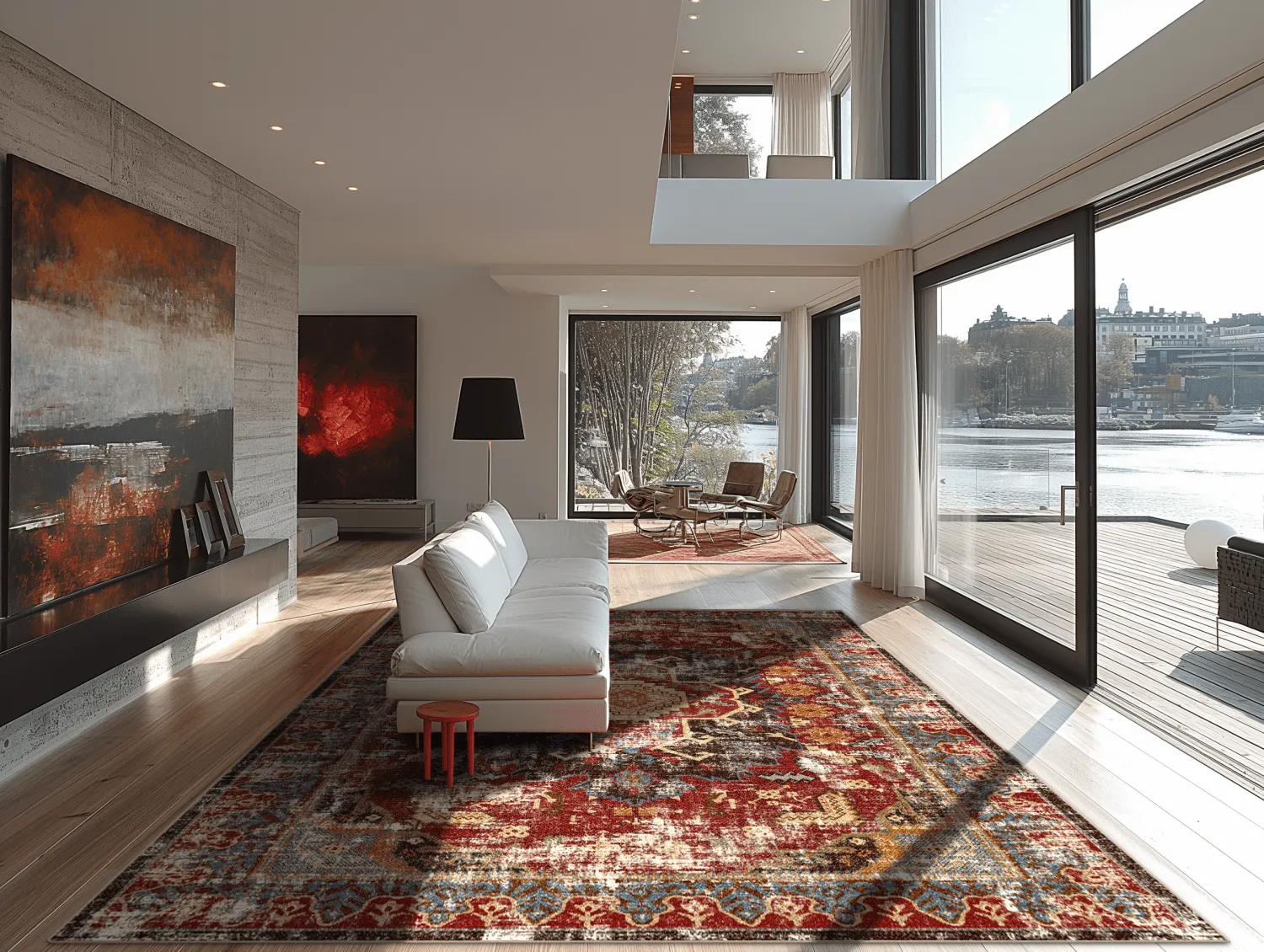 Tapis Wilton - Idri (rouge/multicolore)