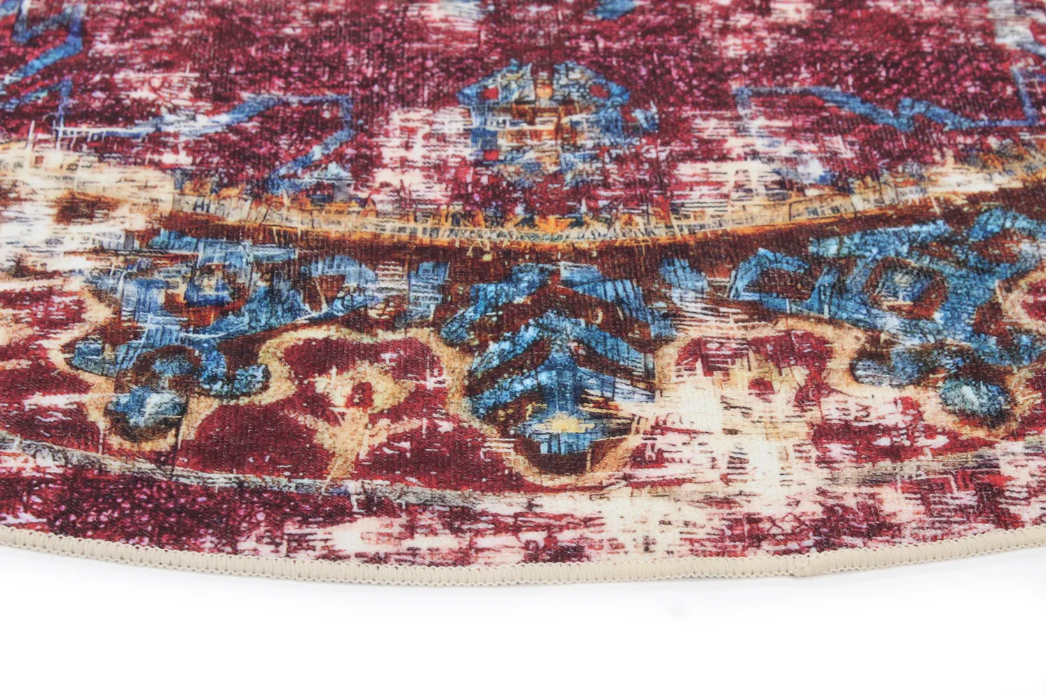 Tapis rond - Idri (bordeaux/multicolore)