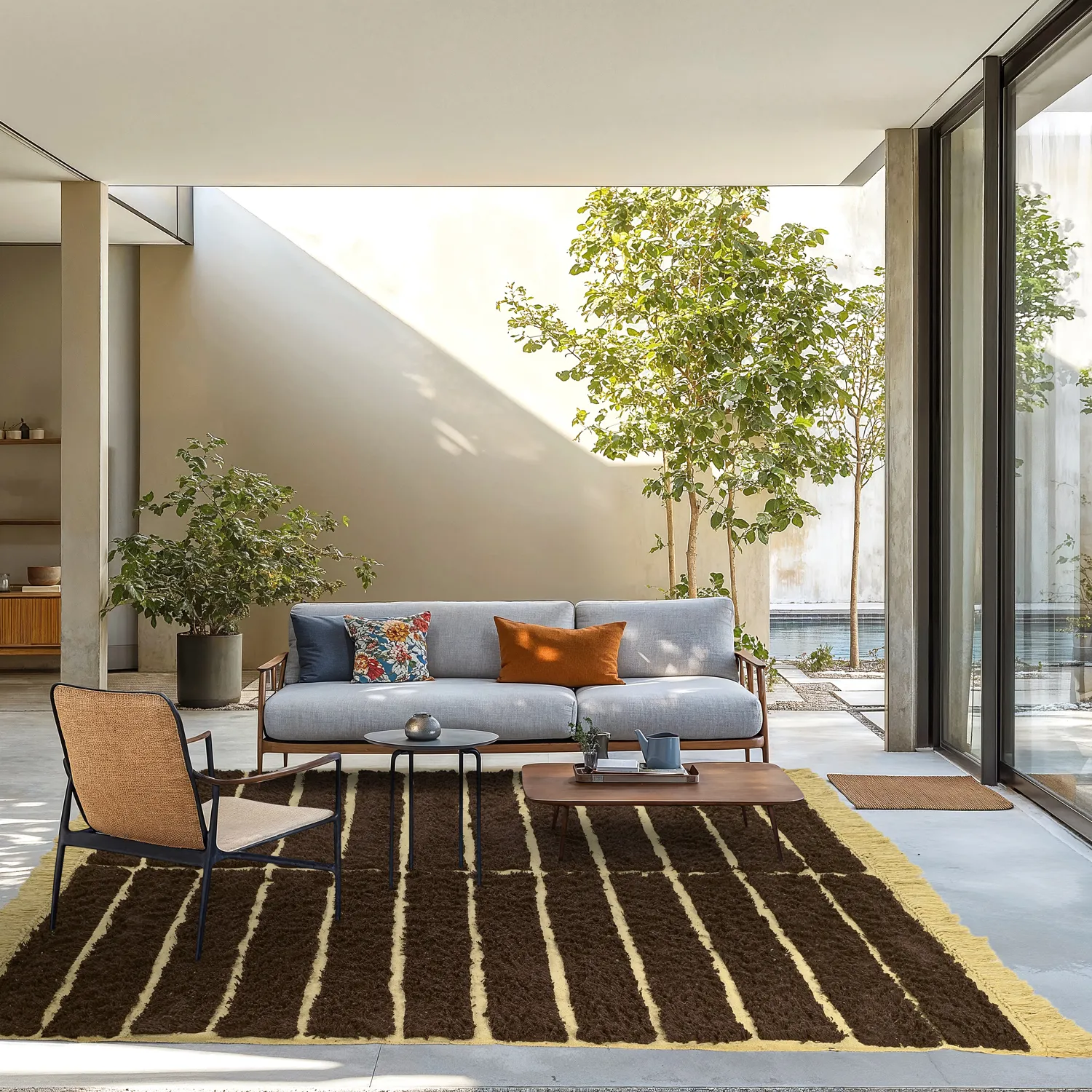Tapis shaggy - Ikara Natural Cotton Shaggy (marron)