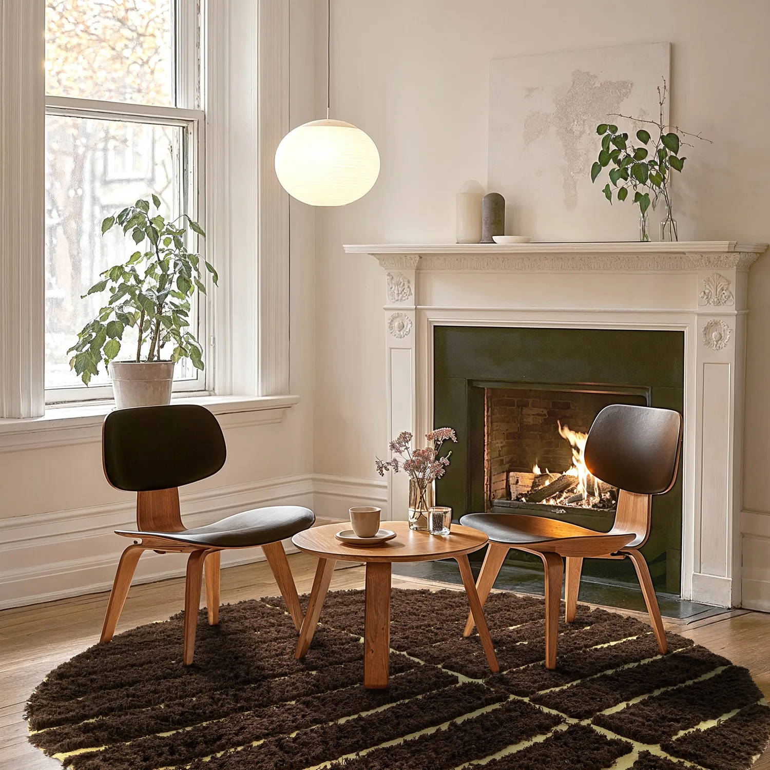 Tapis rond - Ikara Natural Cotton Shaggy (marron)