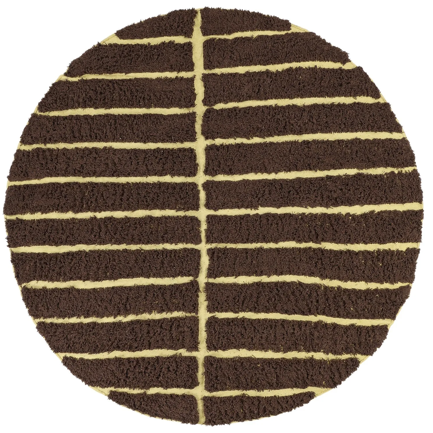 Tapis rond - Ikara Natural Cotton Shaggy (marron)