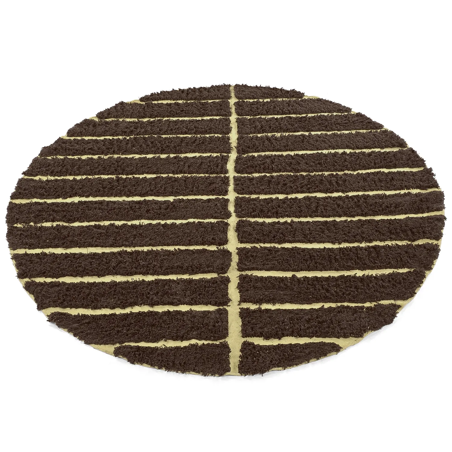 Tapis rond - Ikara Natural Cotton Shaggy (marron)