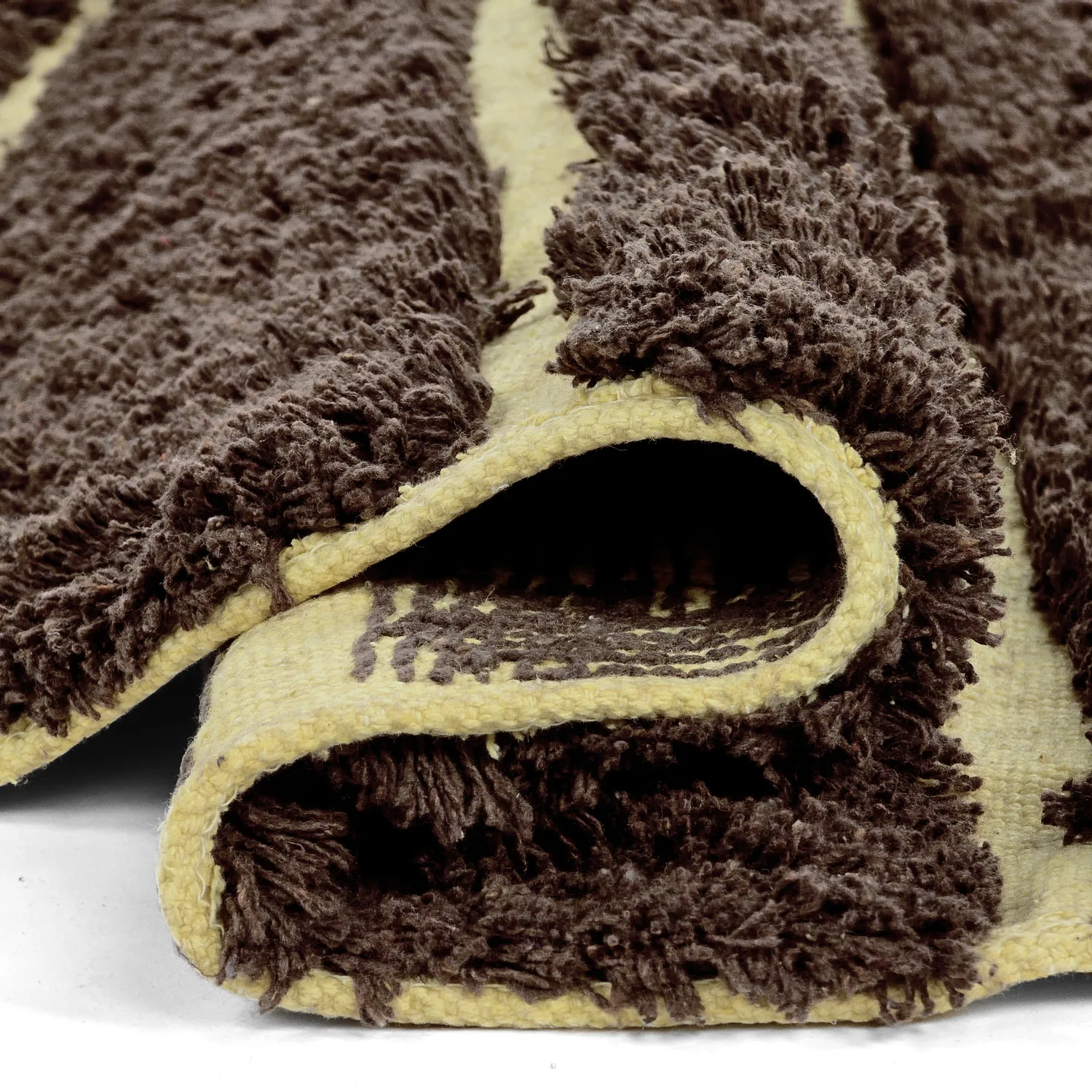 Tapis rond - Ikara Natural Cotton Shaggy (marron)