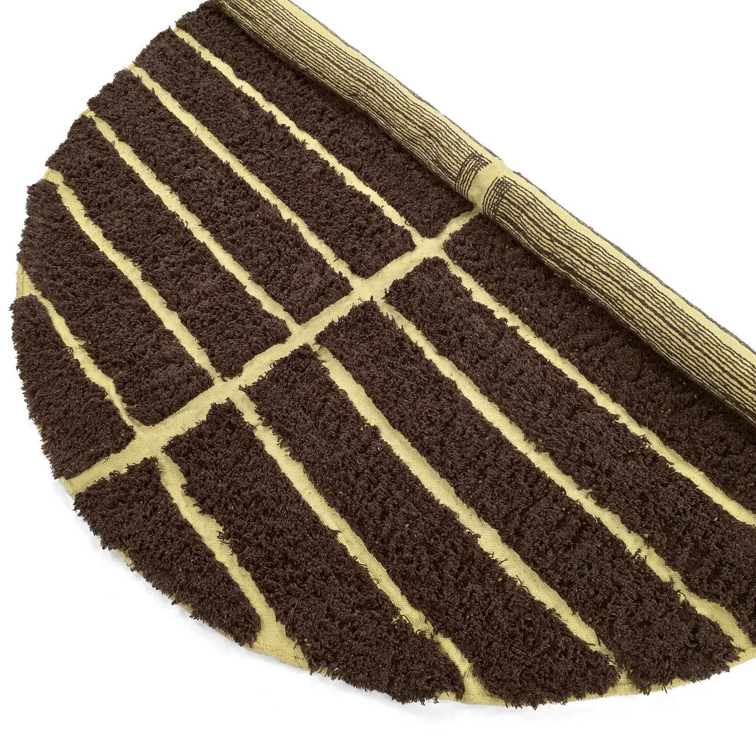 Tapis rond - Ikara Natural Cotton Shaggy (marron)