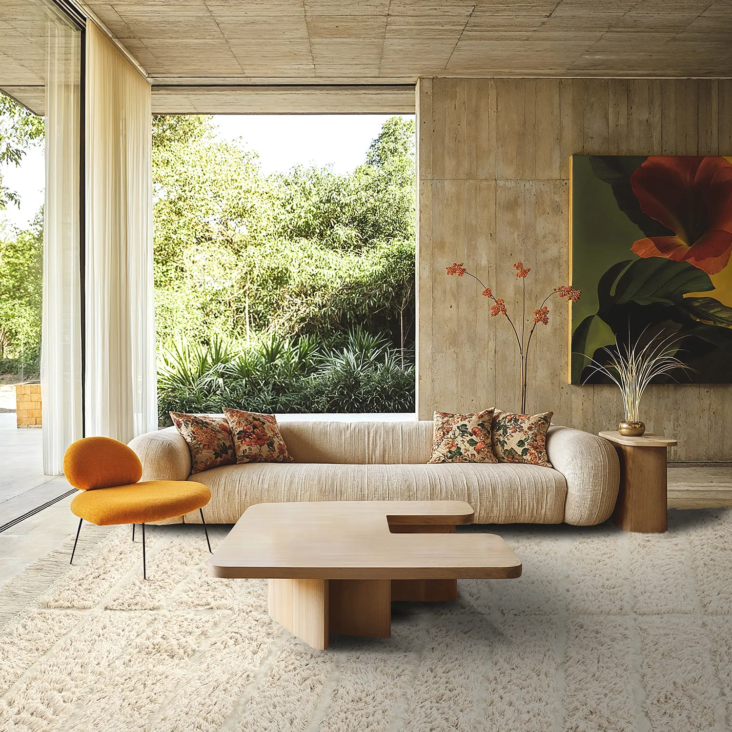 Tapis shaggy - Ikara Natural Cotton Shaggy (crème)