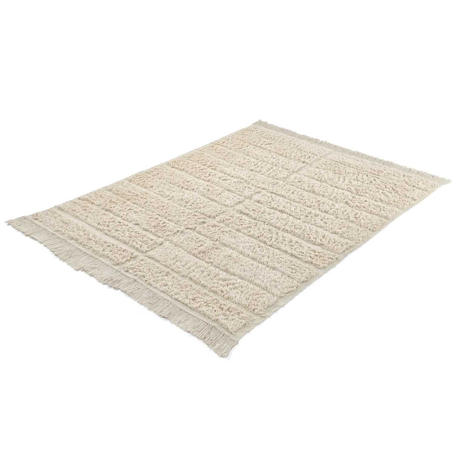 Tapis shaggy - Ikara Natural Cotton Shaggy (crème)