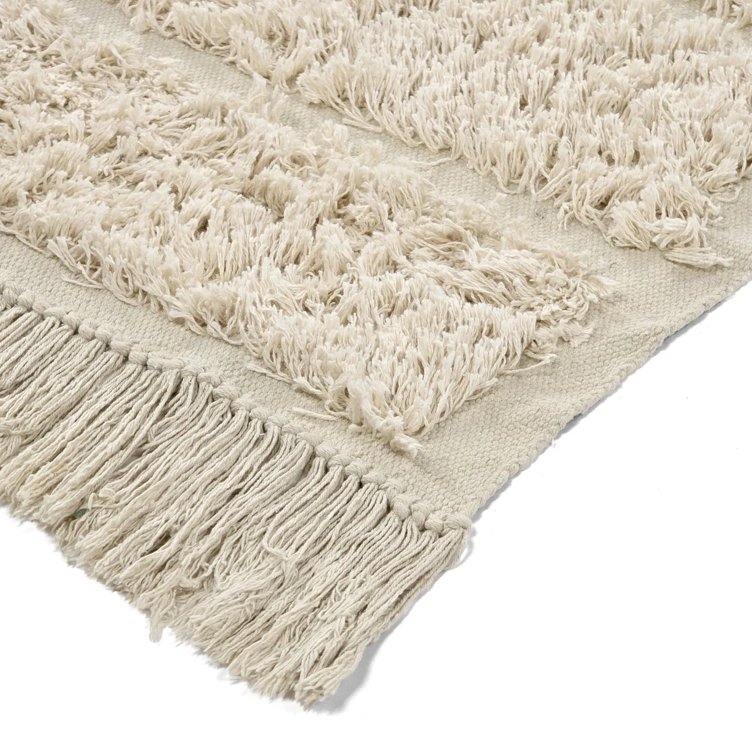 Tapis shaggy - Ikara Natural Cotton Shaggy (crème)