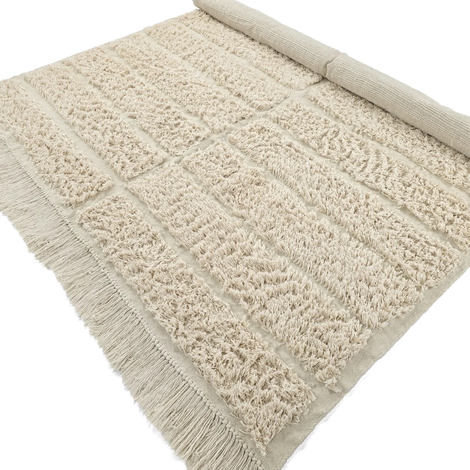 Tapis shaggy - Ikara Natural Cotton Shaggy (crème)