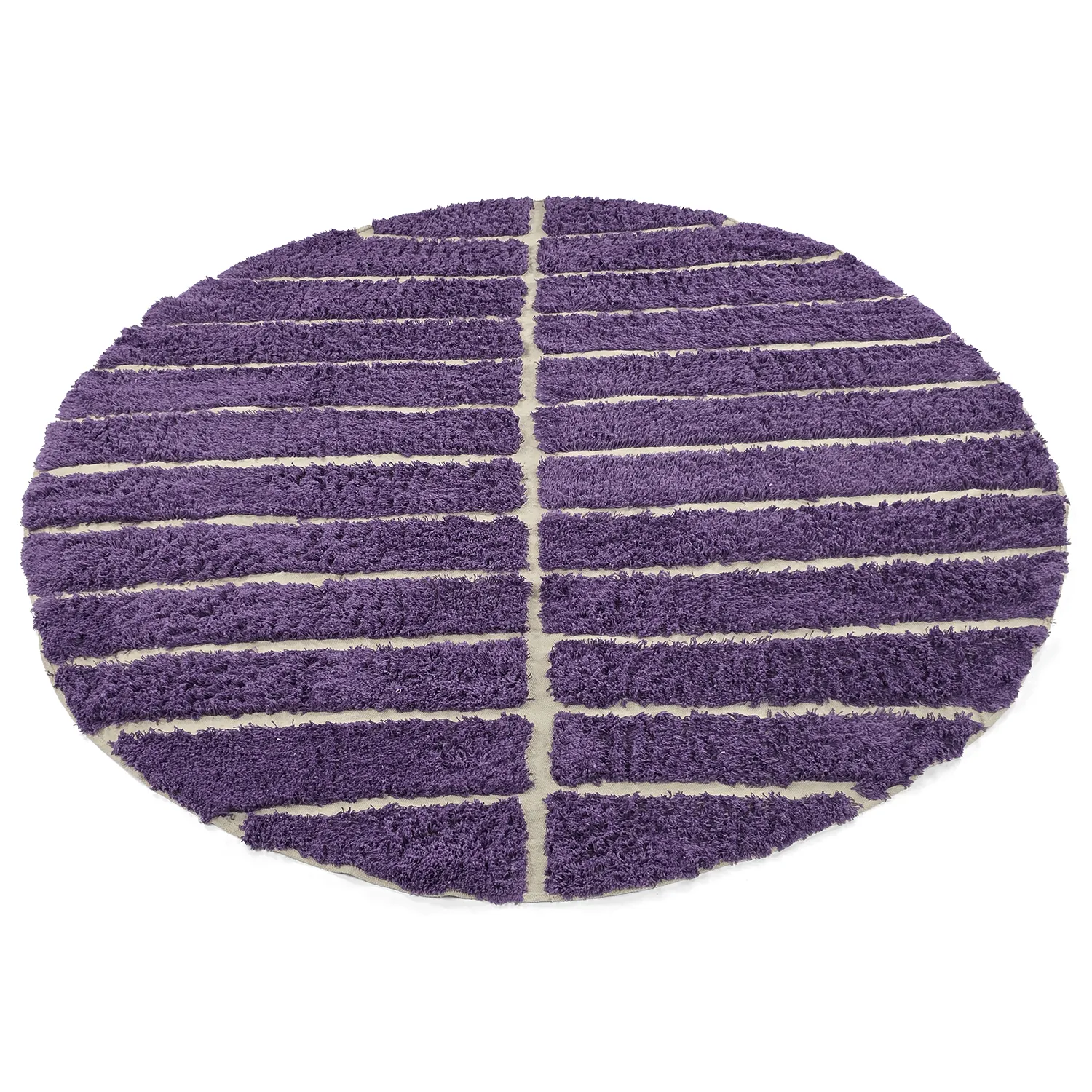 Tapis rond - Ikara Natural Cotton Shaggy (violet)