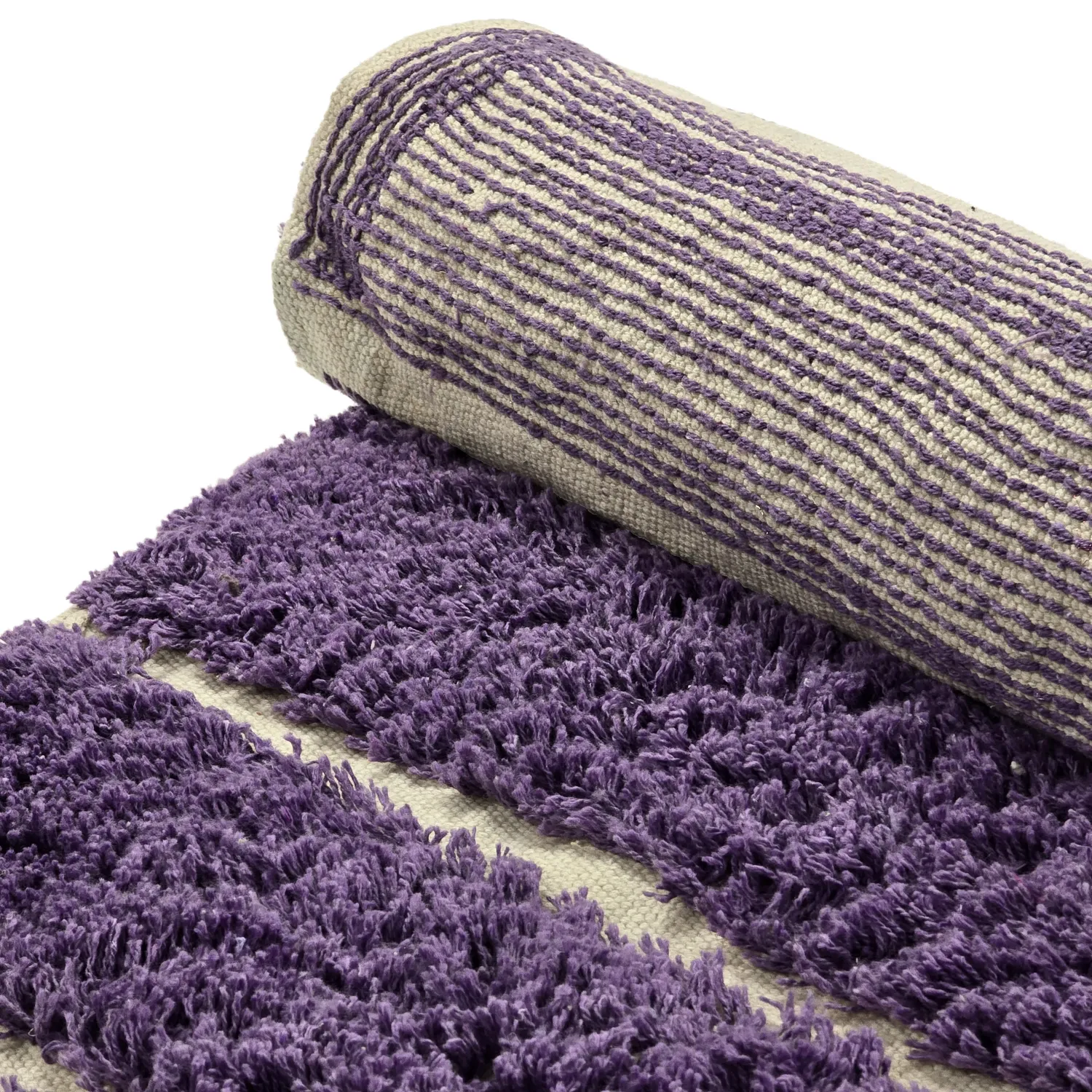 Tapis rond - Ikara Natural Cotton Shaggy (violet)