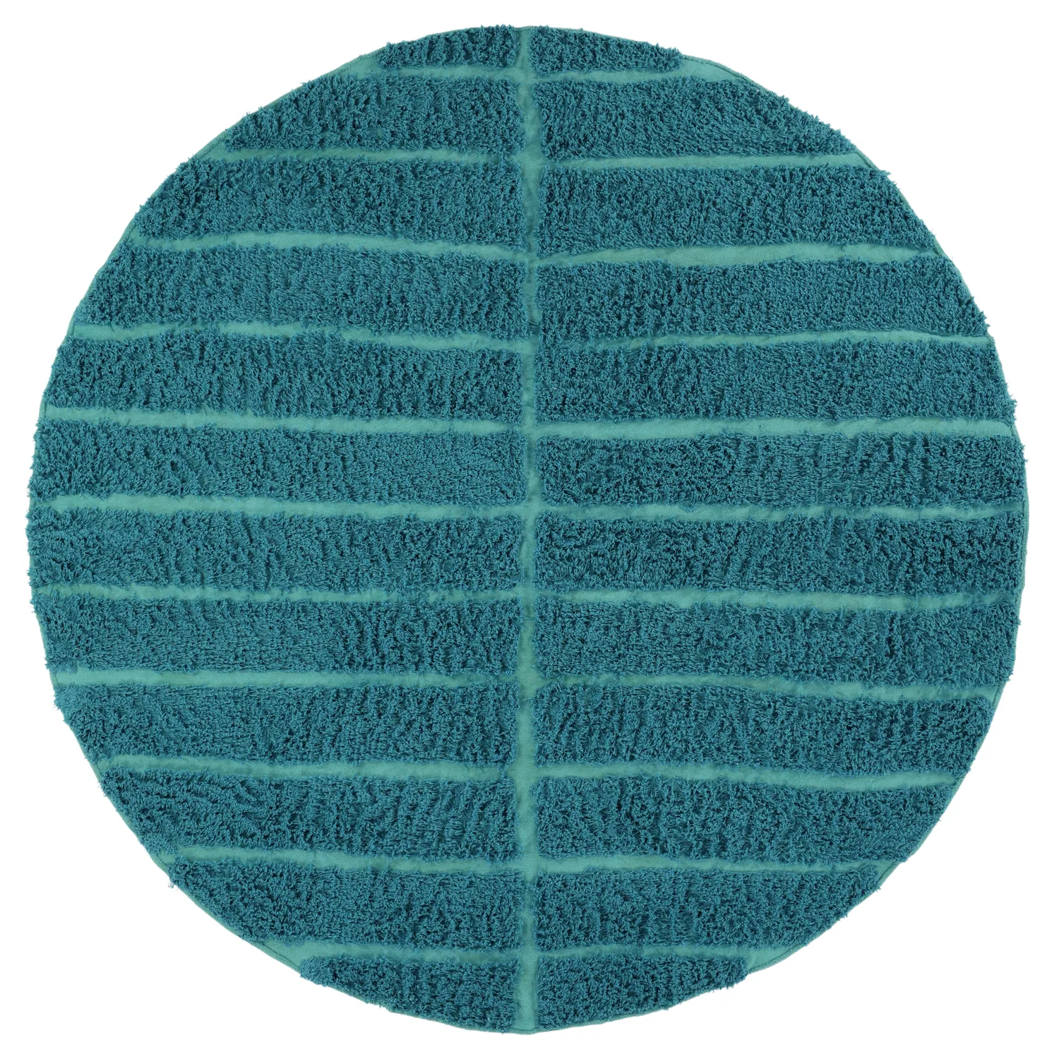 Tapis rond - Ikara Natural Cotton Shaggy (turquoise)