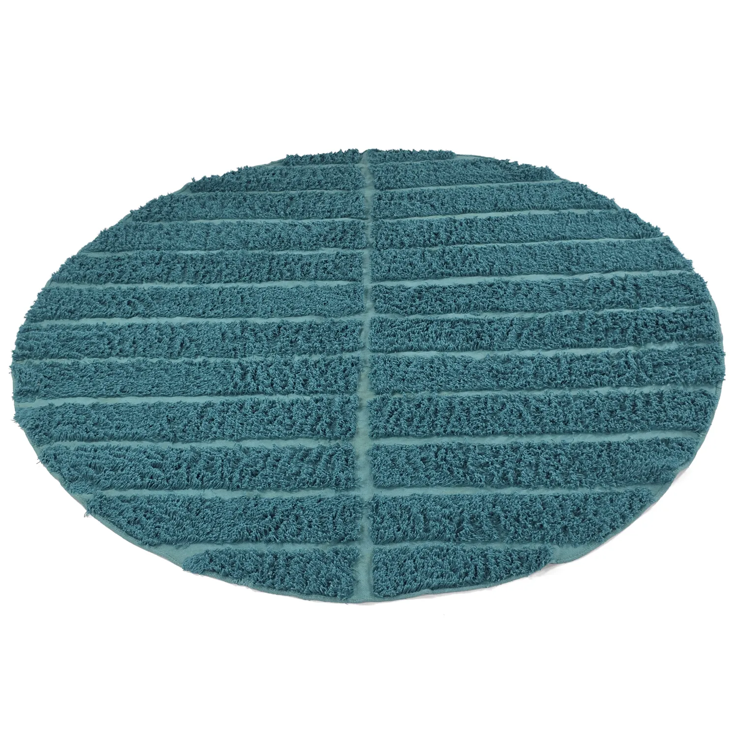 Tapis rond - Ikara Natural Cotton Shaggy (turquoise)