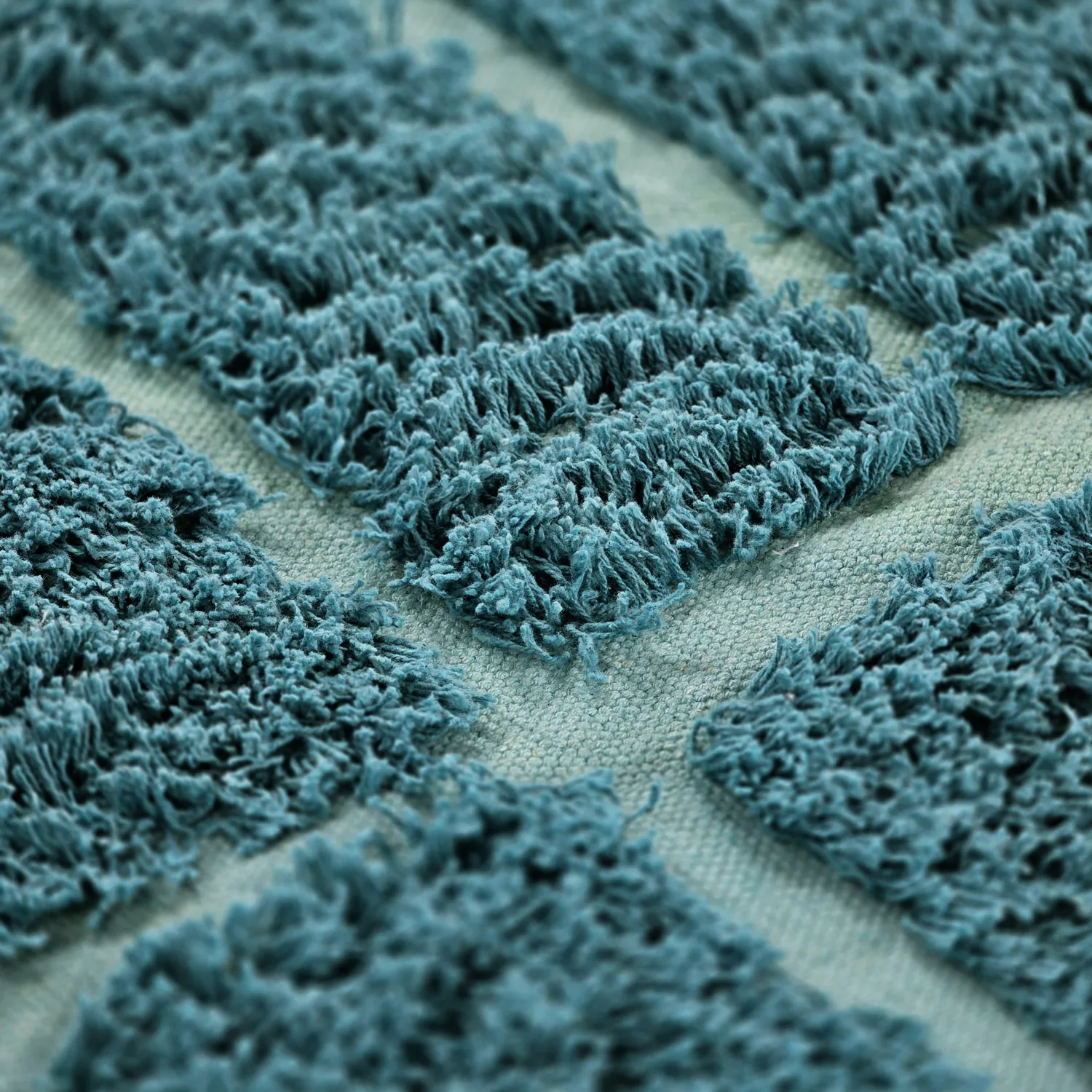 Tapis rond - Ikara Natural Cotton Shaggy (turquoise)